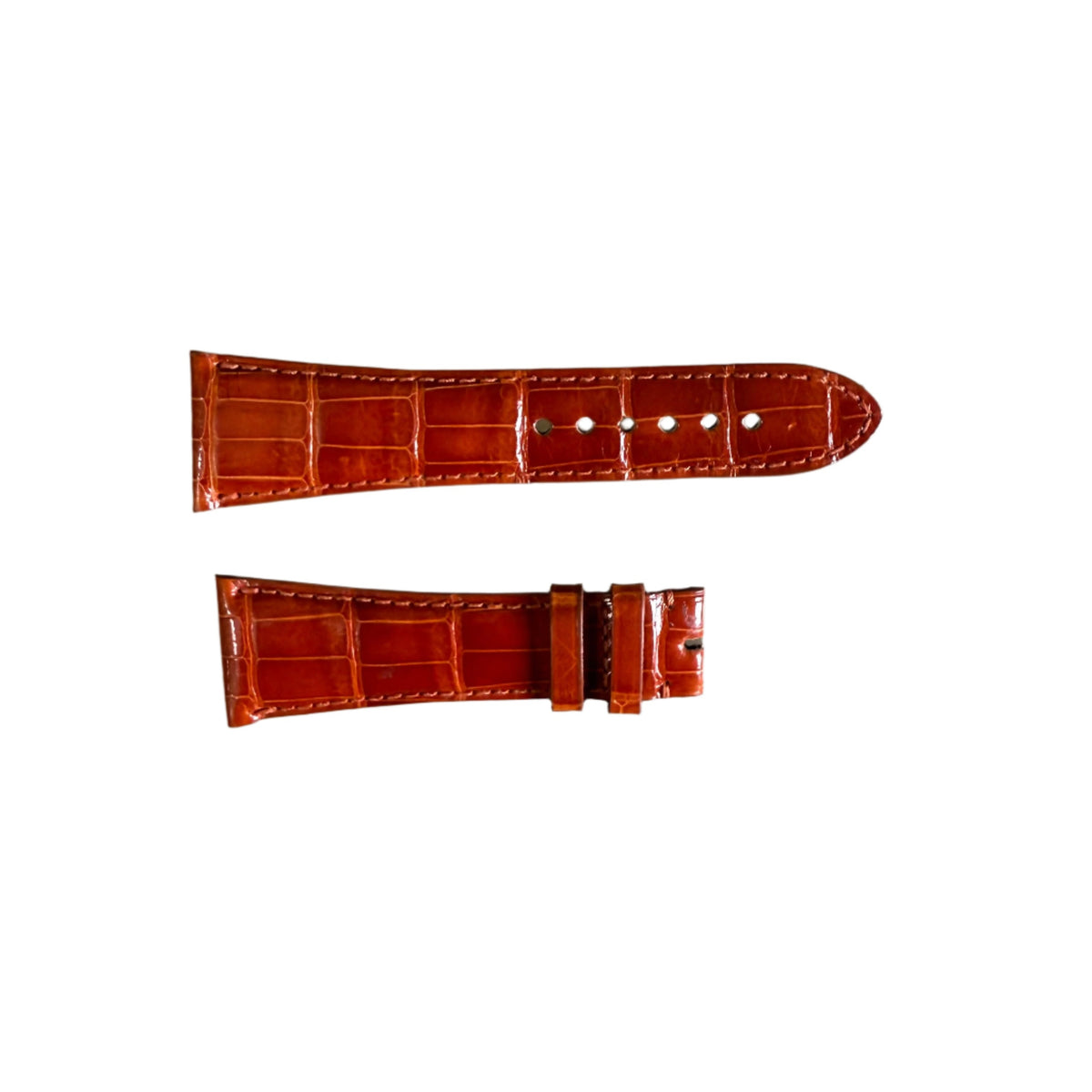 Authentic Cartier Orange Alligator Watch Strap Band 19mm KD72AR22