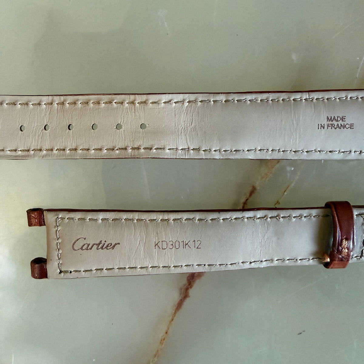 Authentic Cartier Pasha Brown Alligator Watch Strap Band 17mm KD301K12
