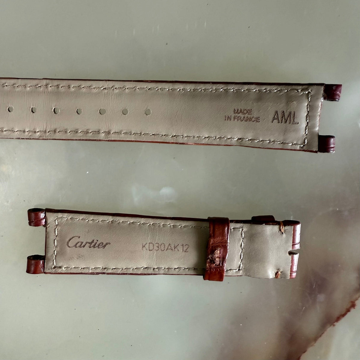 Authentic Cartier Pasha Brown Alligator Watch Strap Band 18mm KD30AK12