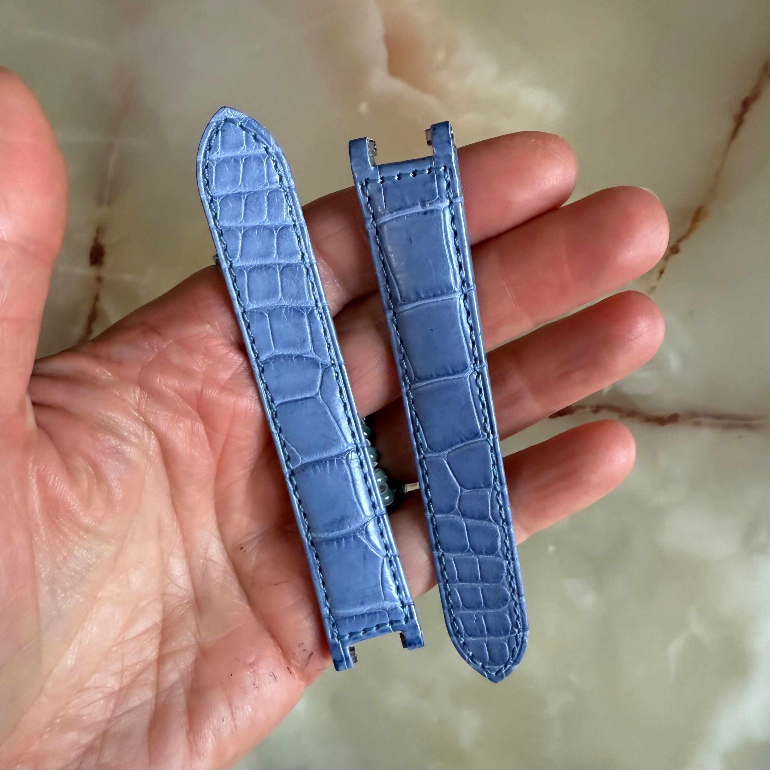Authentic Cartier Pasha Lavender Alligator Watch Strap Band 17mm KD1K9M35