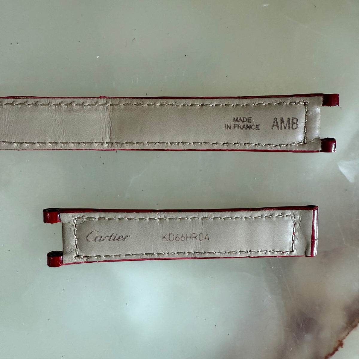 Authentic Cartier Pasha Red Alligator Watch Strap Band 15mm KD66HR04
