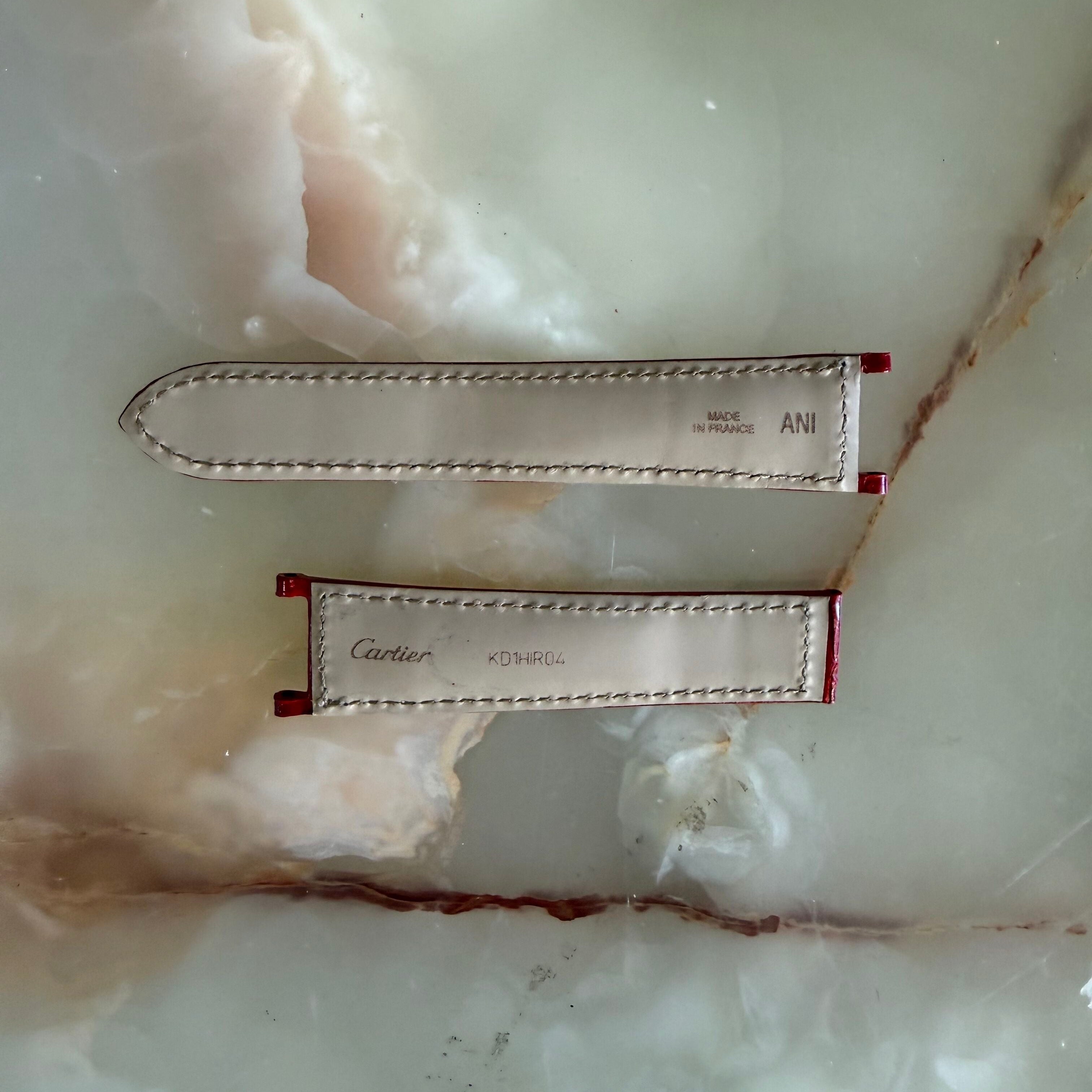 Authentic Cartier Pasha Red Alligator Watch Strap Band 21mm KD1HIR04
