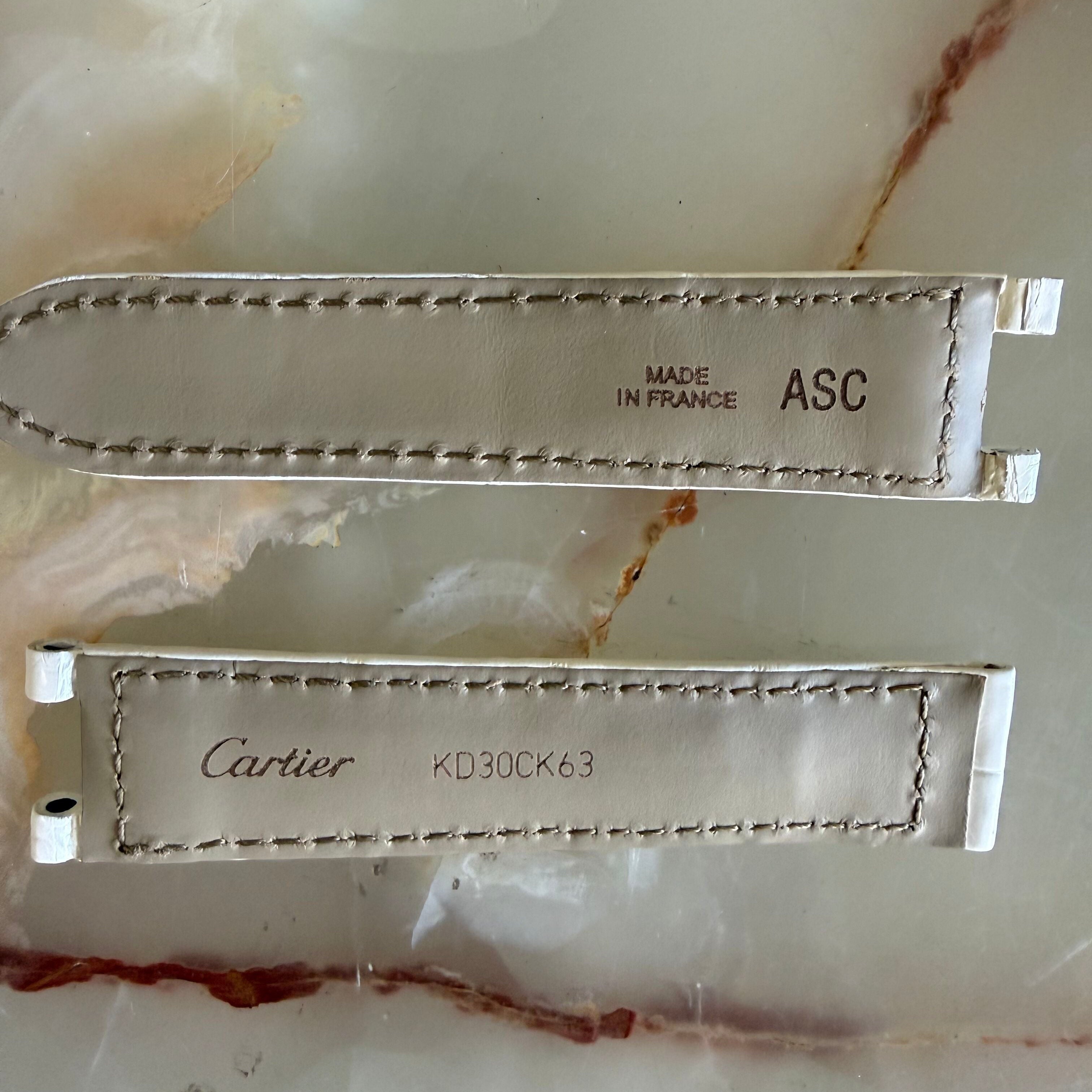 Authentic Cartier Pasha White Alligator Watch Strap Band 17mm KD30CK63