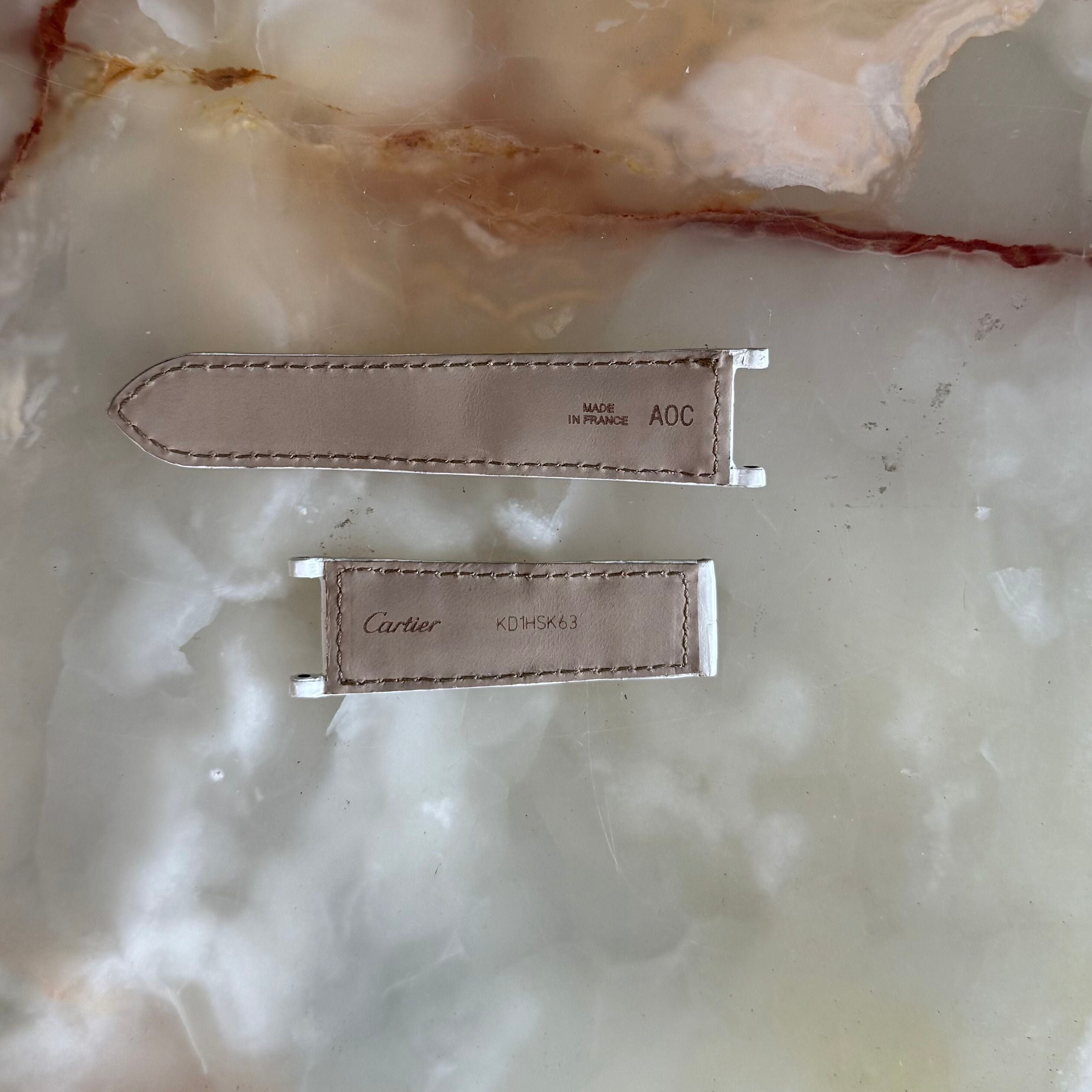 Authentic Cartier Pasha White Alligator Watch Strap Band 21mm KD1HSK63