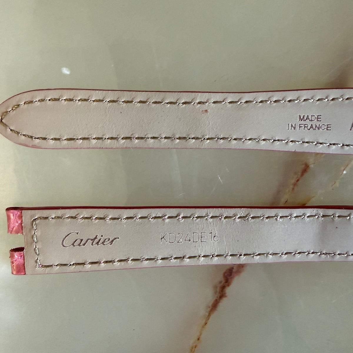 Authentic Cartier Pink Alligator Watch Strap Band 14mm KD24DE16