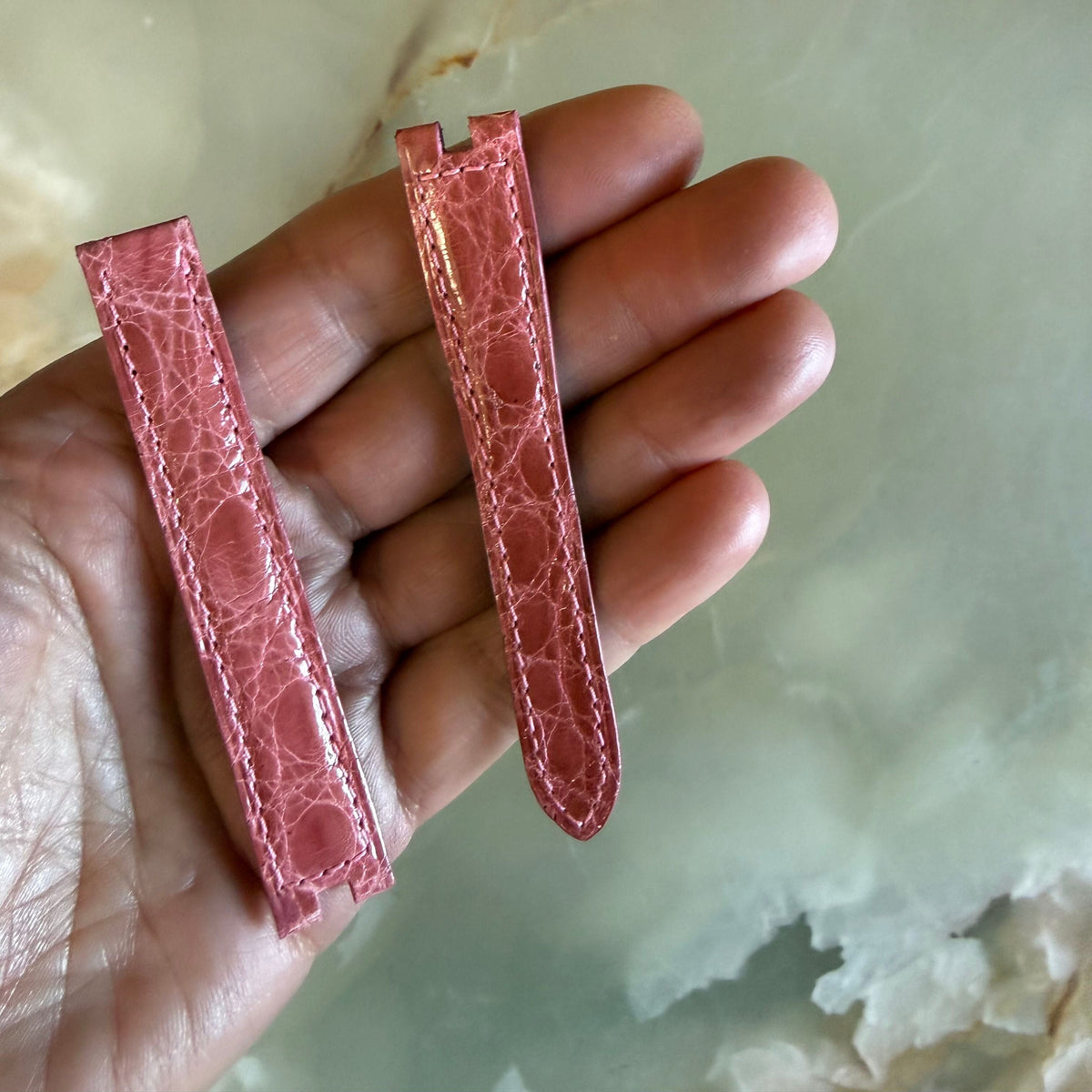 Authentic Cartier Pink Alligator Watch Strap Band 14mm KD24DE16