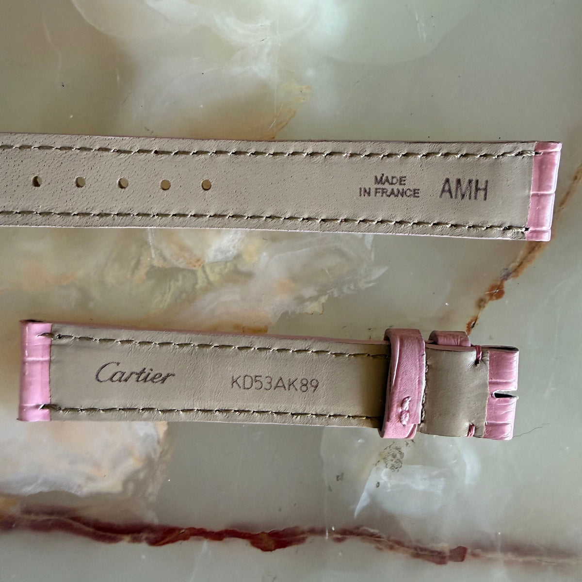 Authentic Cartier Pink Alligator Watch Strap Band 15mm KD53AK89