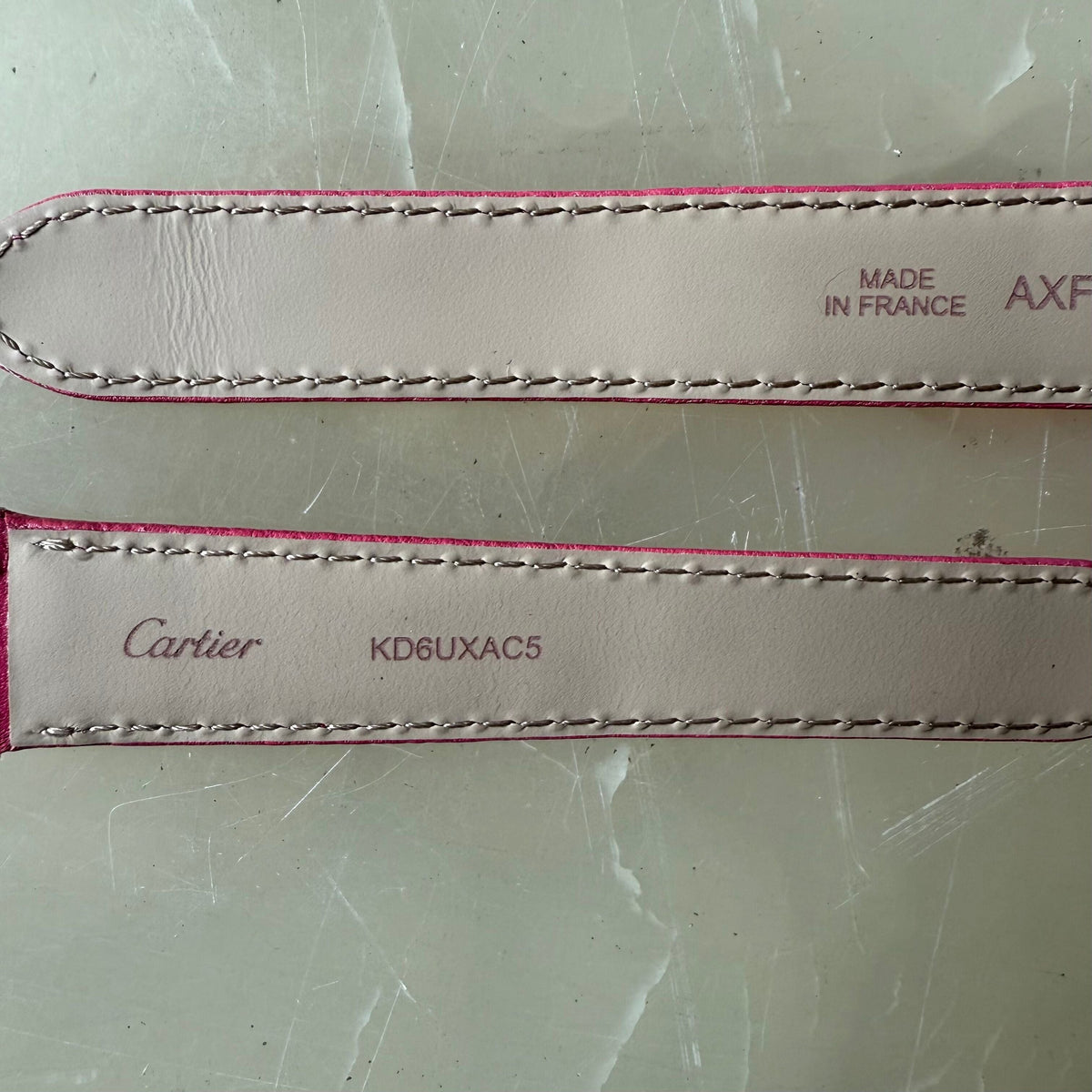 Authentic Cartier Pink Calfskin Watch Strap Band 18mm KD6UXAC5