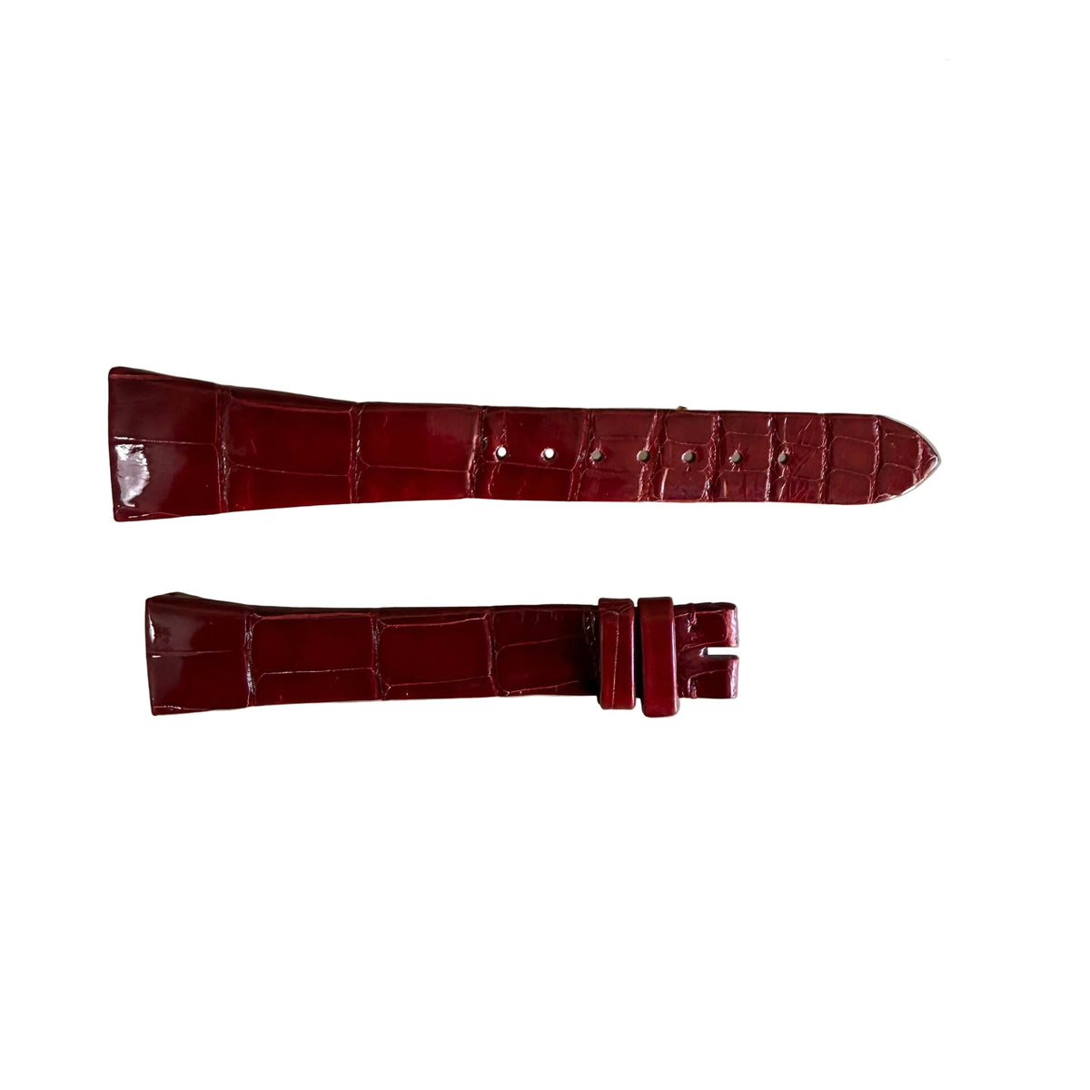 Authentic Cartier Red Alligator Quick Release Watch Strap Band 15.45mm KD2AAR03