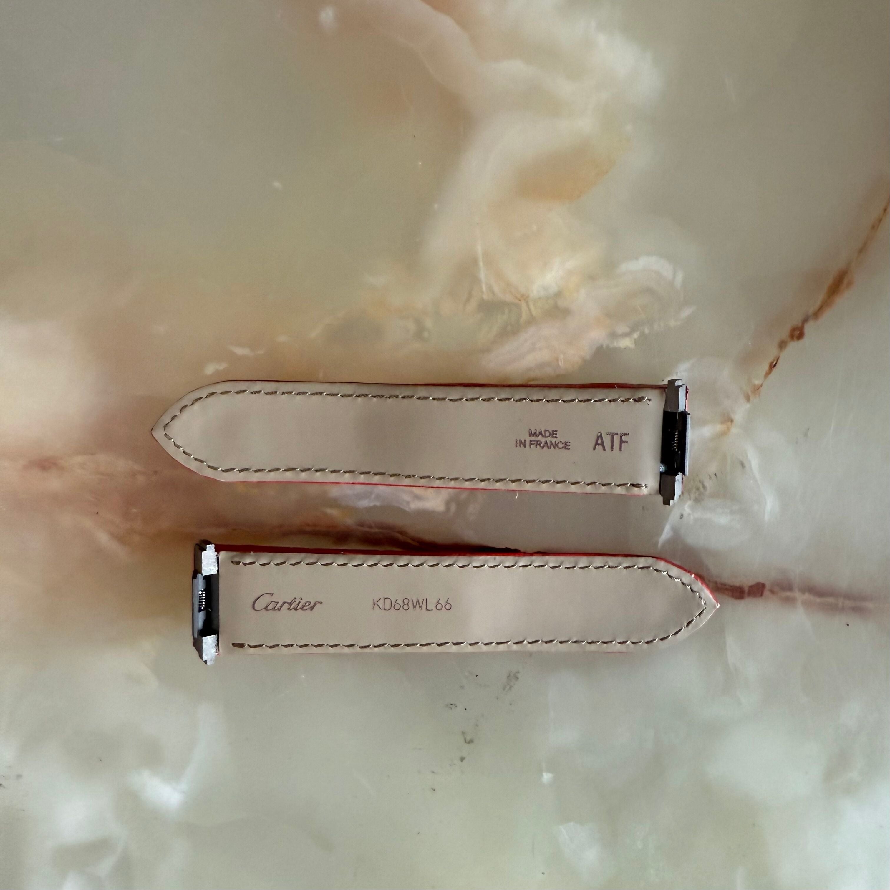 Authentic Cartier Red Alligator Quick Release Watch Strap Band 19mm KD68WL66