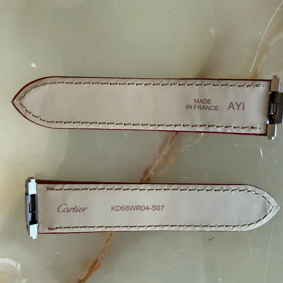 Authentic Cartier Red Alligator Quick Release Watch Strap Band 19mm KD68WR04-S07