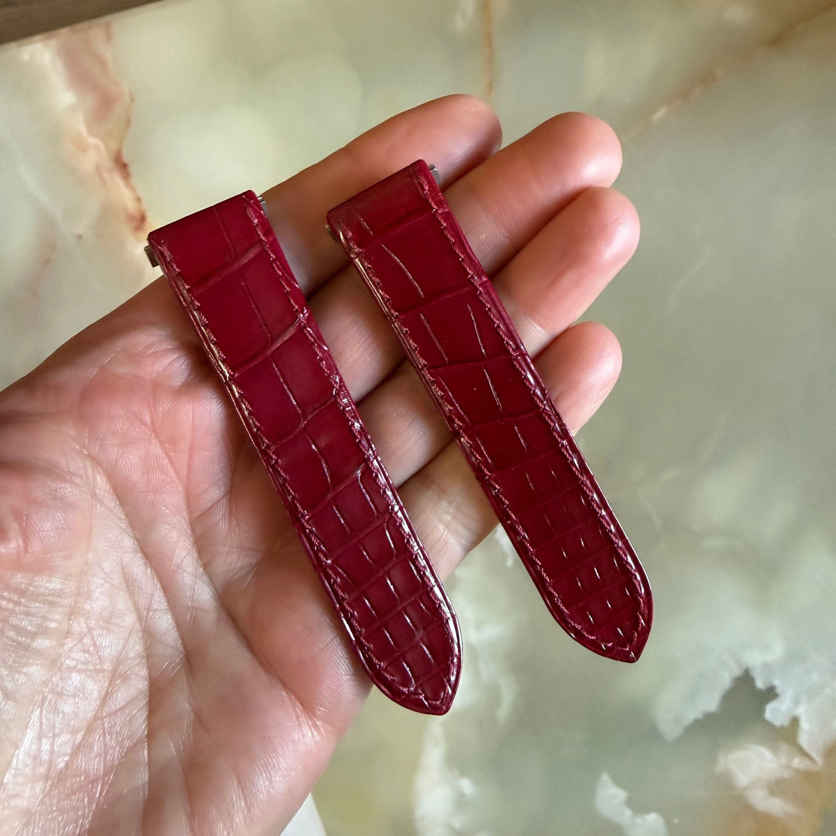 Authentic Cartier Red Alligator Quick Release Watch Strap Band 19mm KD68WR04-S07