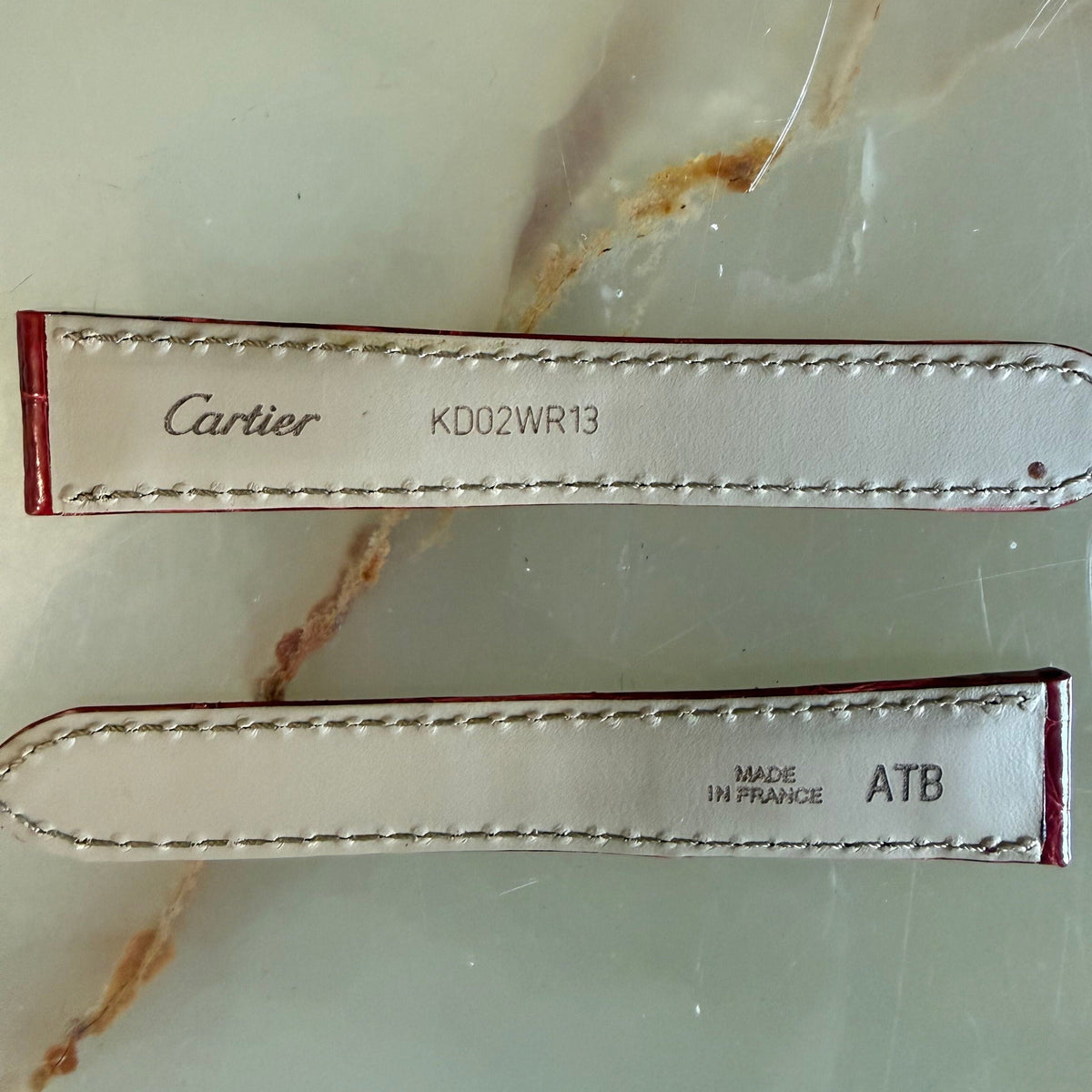 Authentic Cartier Red Alligator Watch Strap Band 16mm KD02WR13