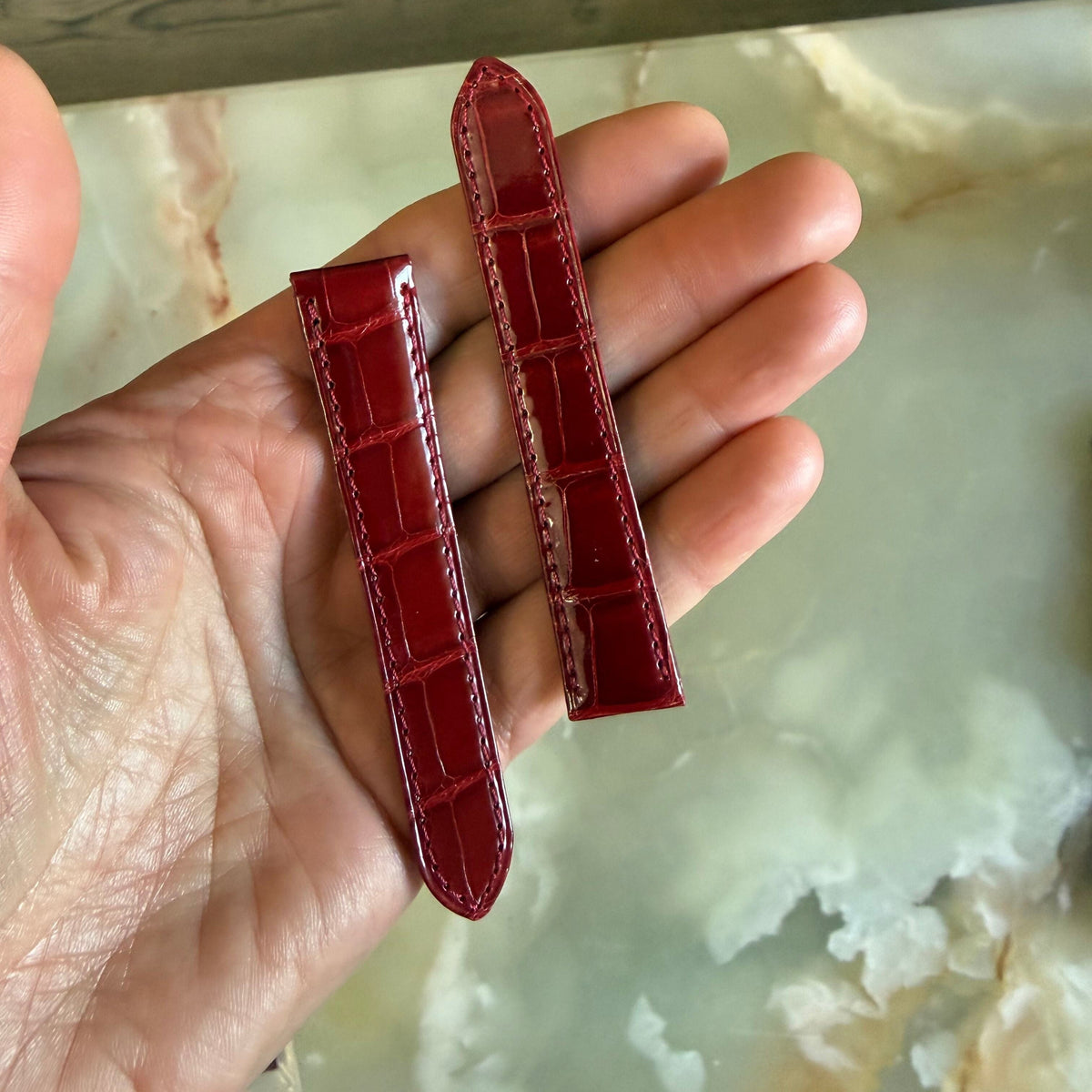 Authentic Cartier Red Alligator Watch Strap Band 16mm KD02WR13