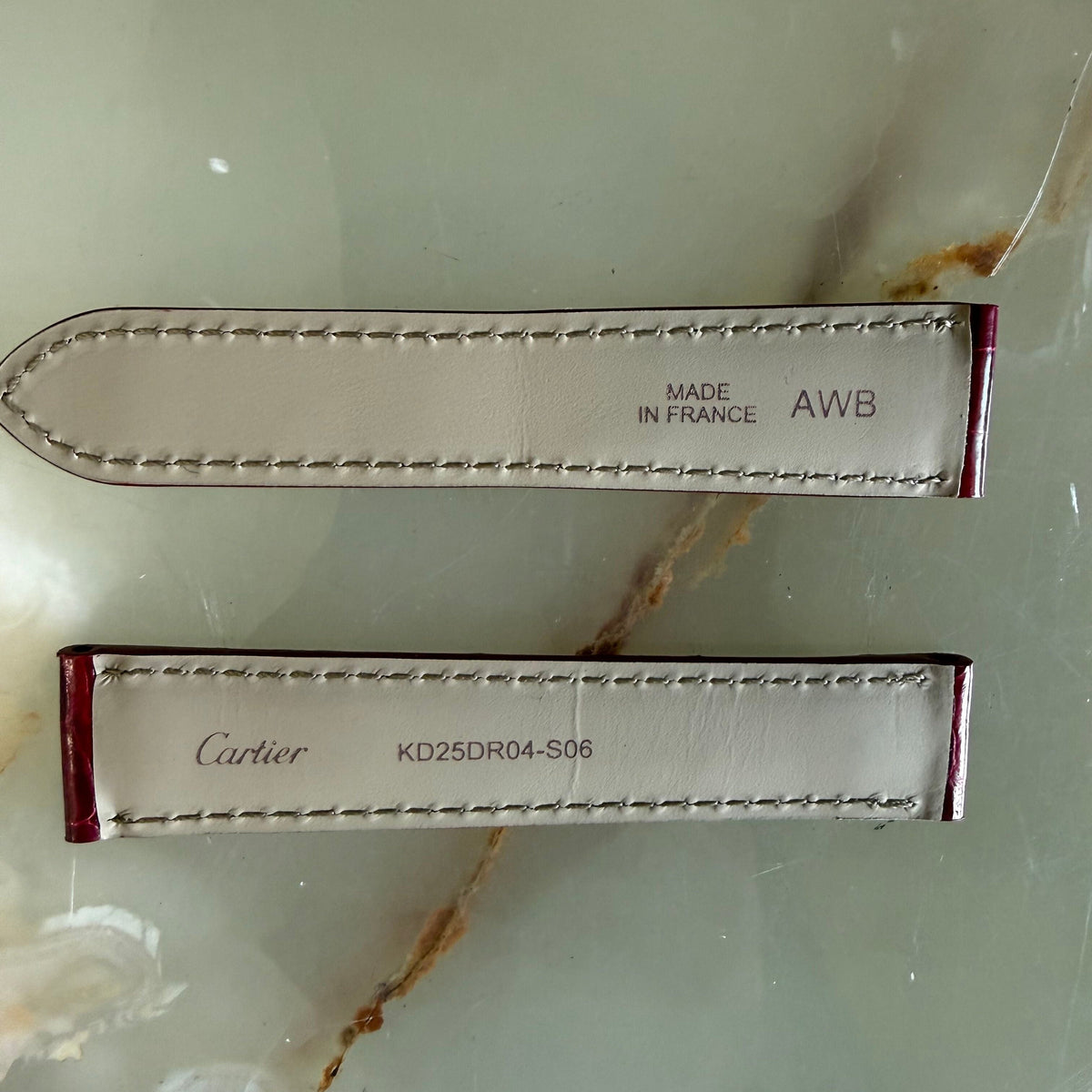 Authentic Cartier Red Alligator Watch Strap Band 18mm KD25DR04-S06