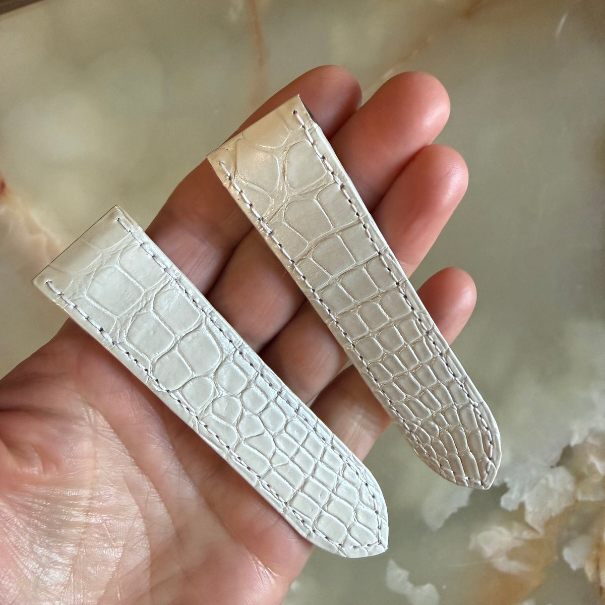 Authentic Cartier White Alligator Quick Release Watch Strap Band 23.20mm