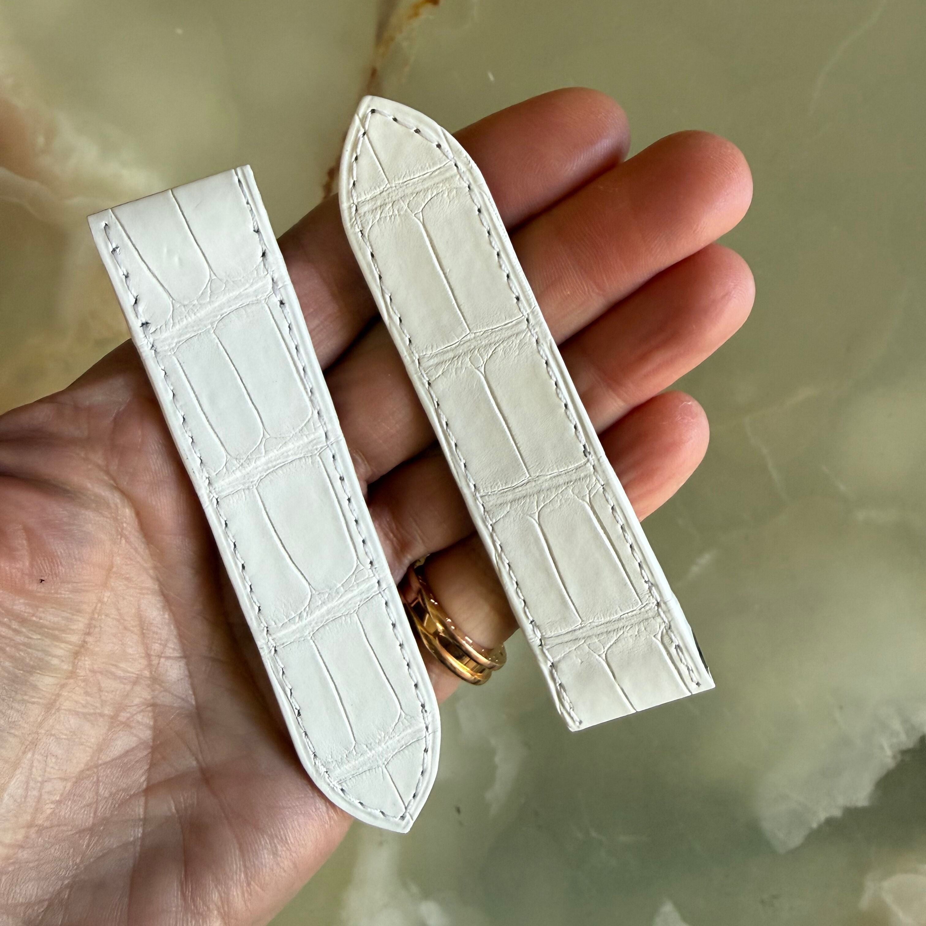 Authentic Cartier White Alligator Quick Release Watch Strap Band 23mm