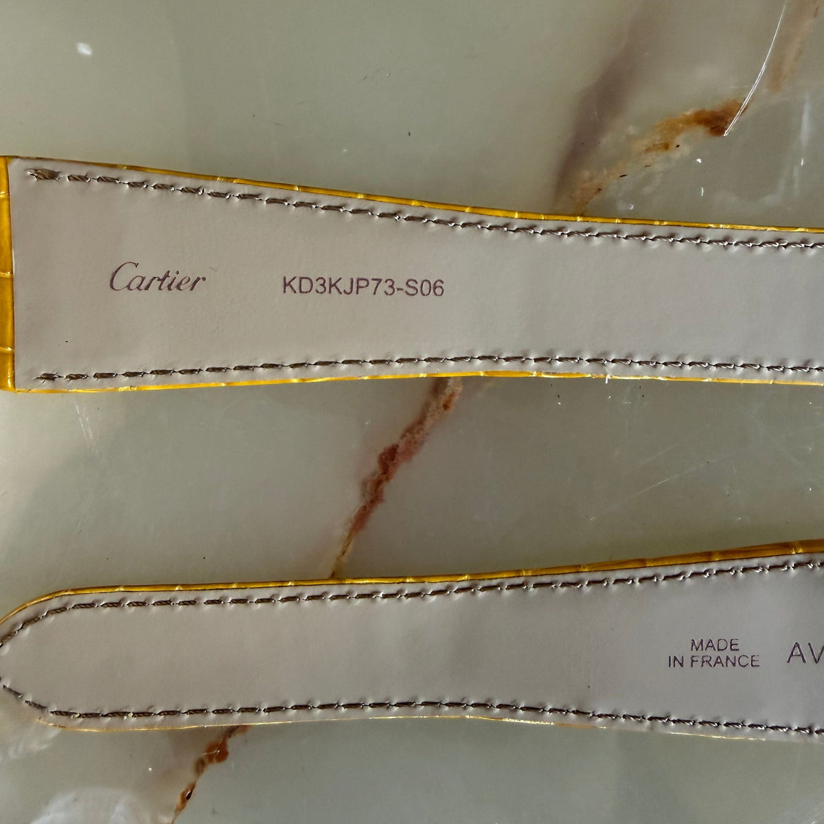 Authentic Cartier Yellow Alligator Watch Strap Band 25mm KD3KJP73-S06