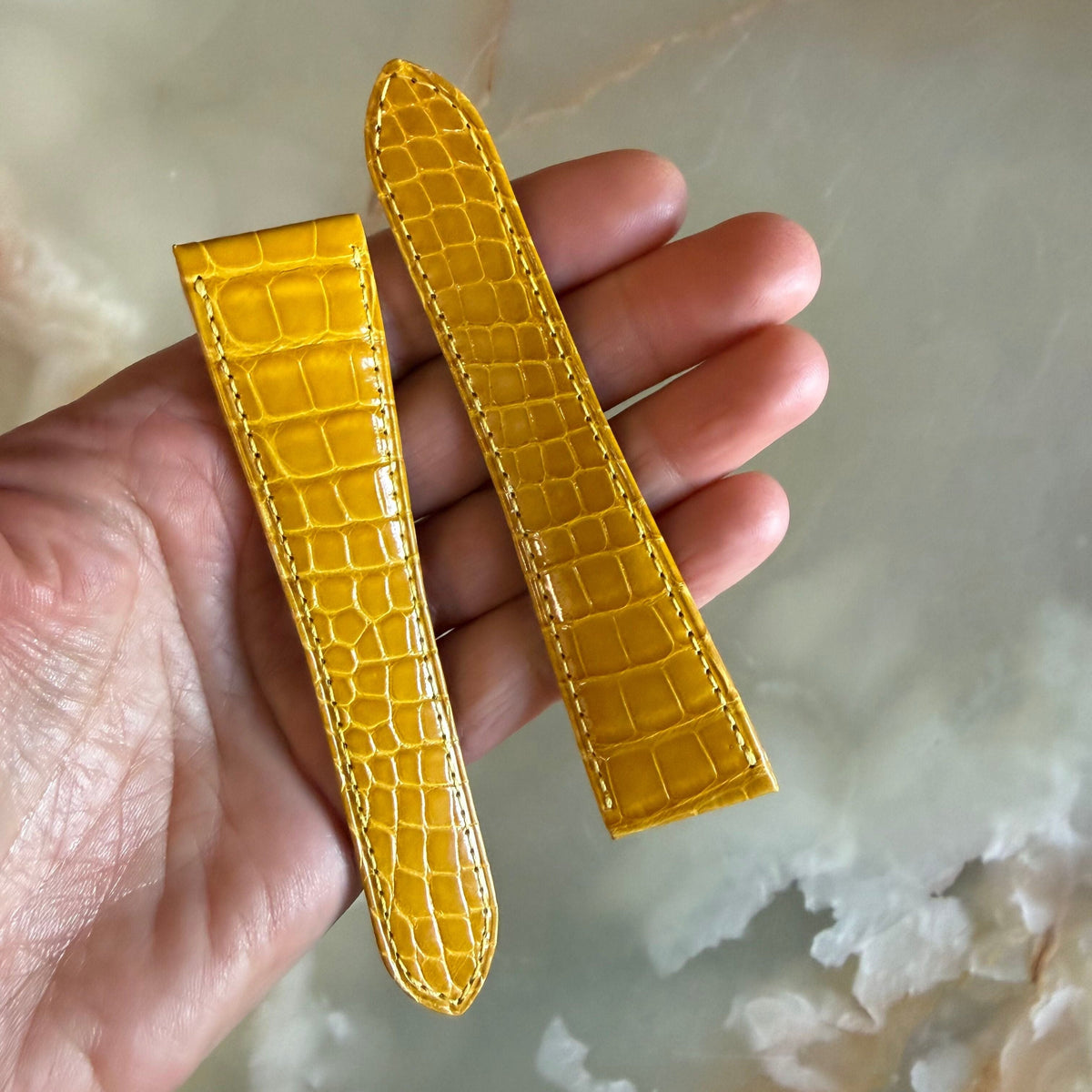 Authentic Cartier Yellow Alligator Watch Strap Band 25mm KD3KJP73-S06