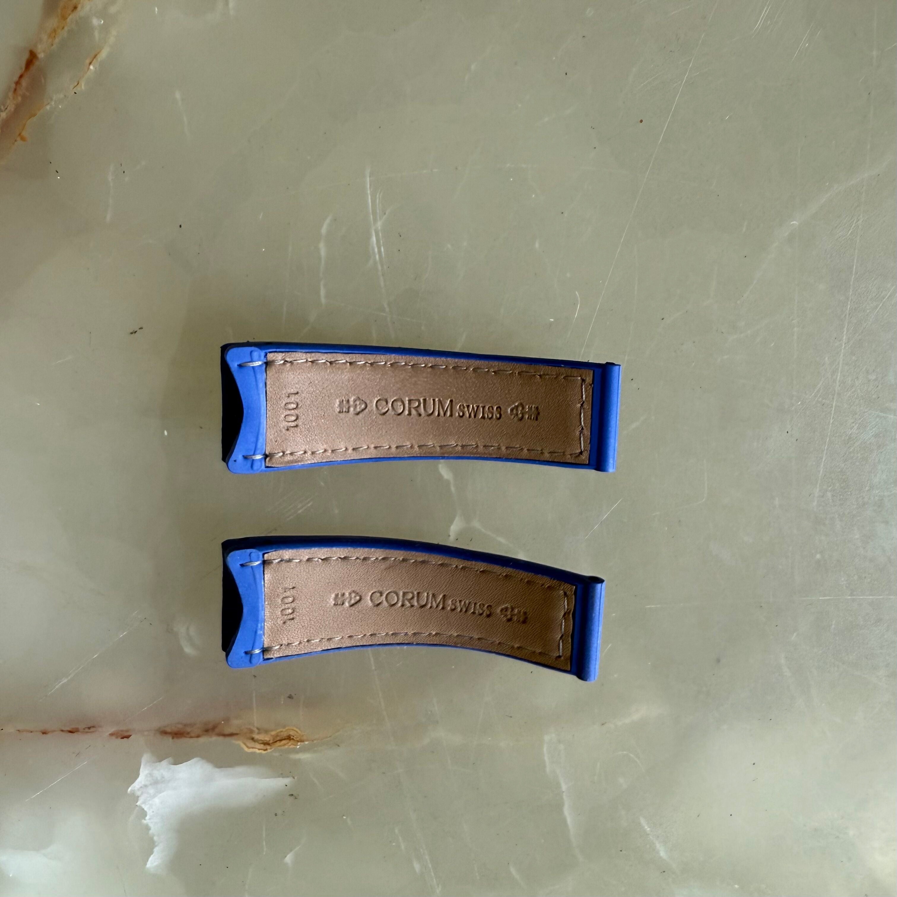 Authentic Corum Blue Crocodile Watch Strap Band 18mm 1001