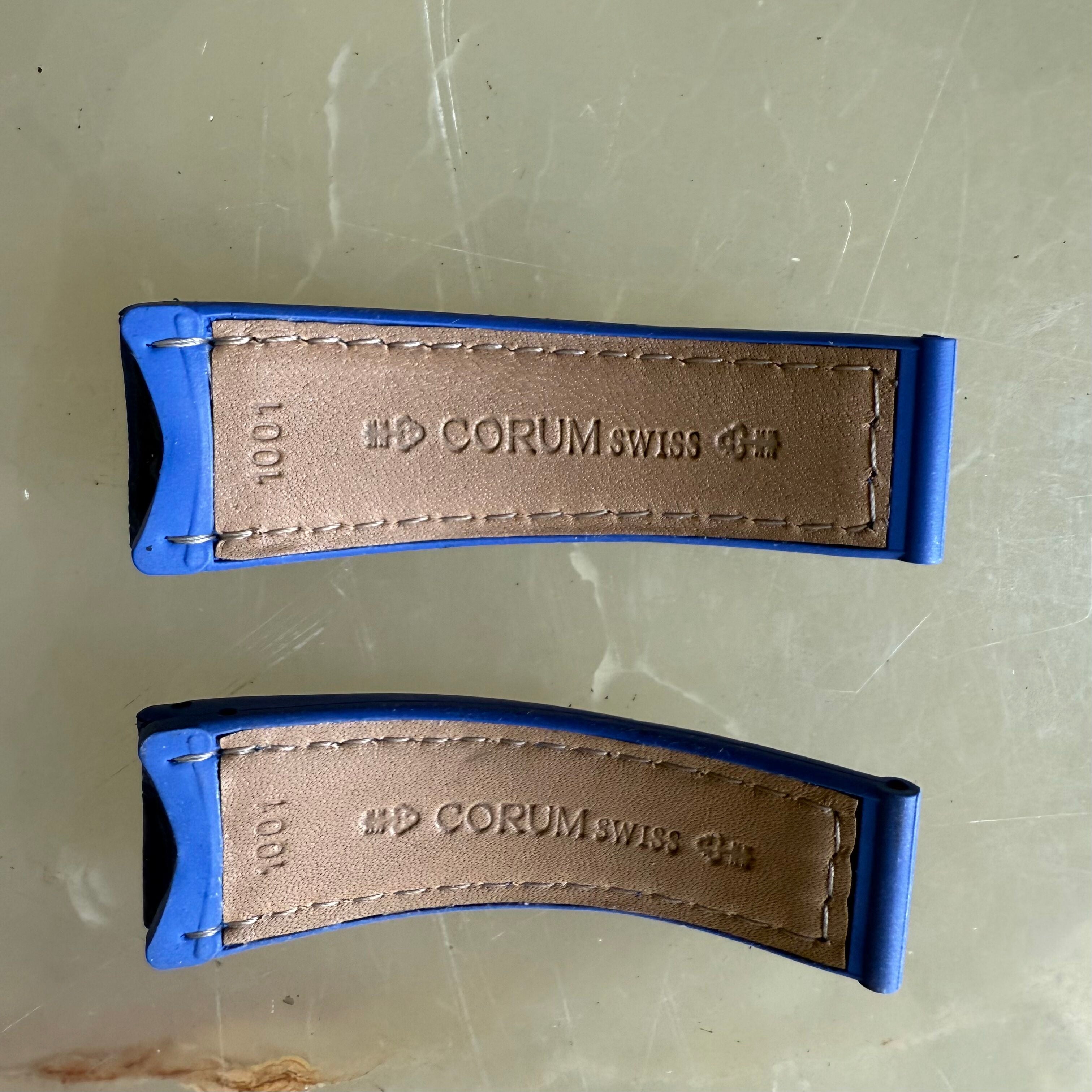 Authentic Corum Blue Crocodile Watch Strap Band 18mm 1001