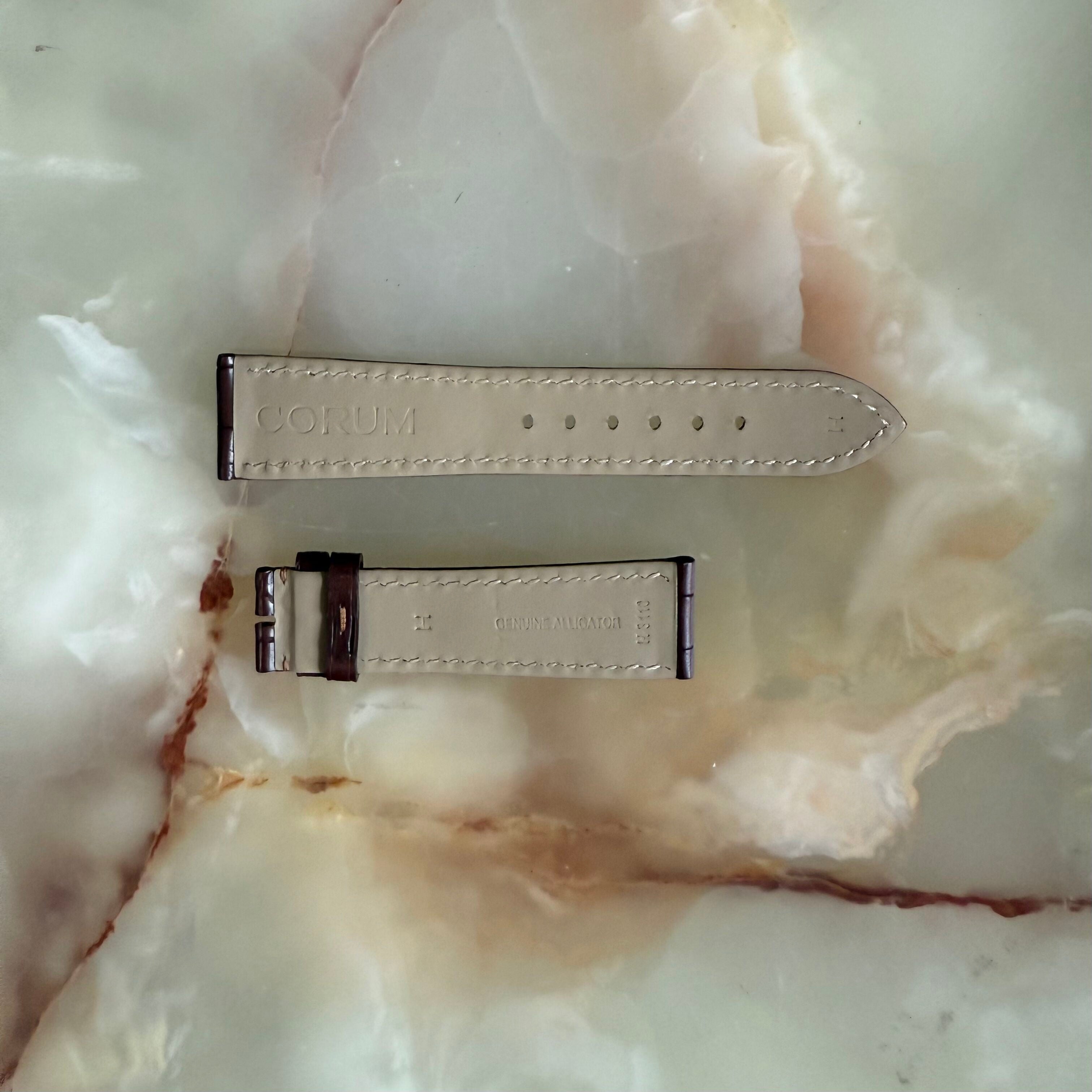 Authentic Corum Brown Crocodile Watch Strap Band 21mm