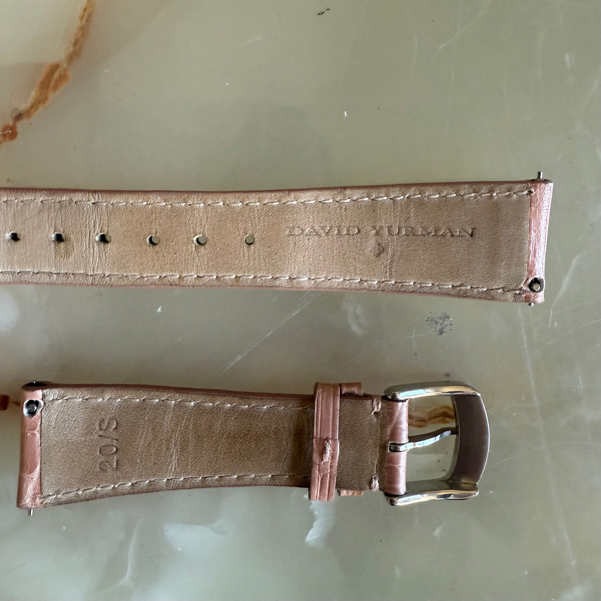 Authentic David Yurman Beige Alligator Watch Strap Band 20mm w Buckle