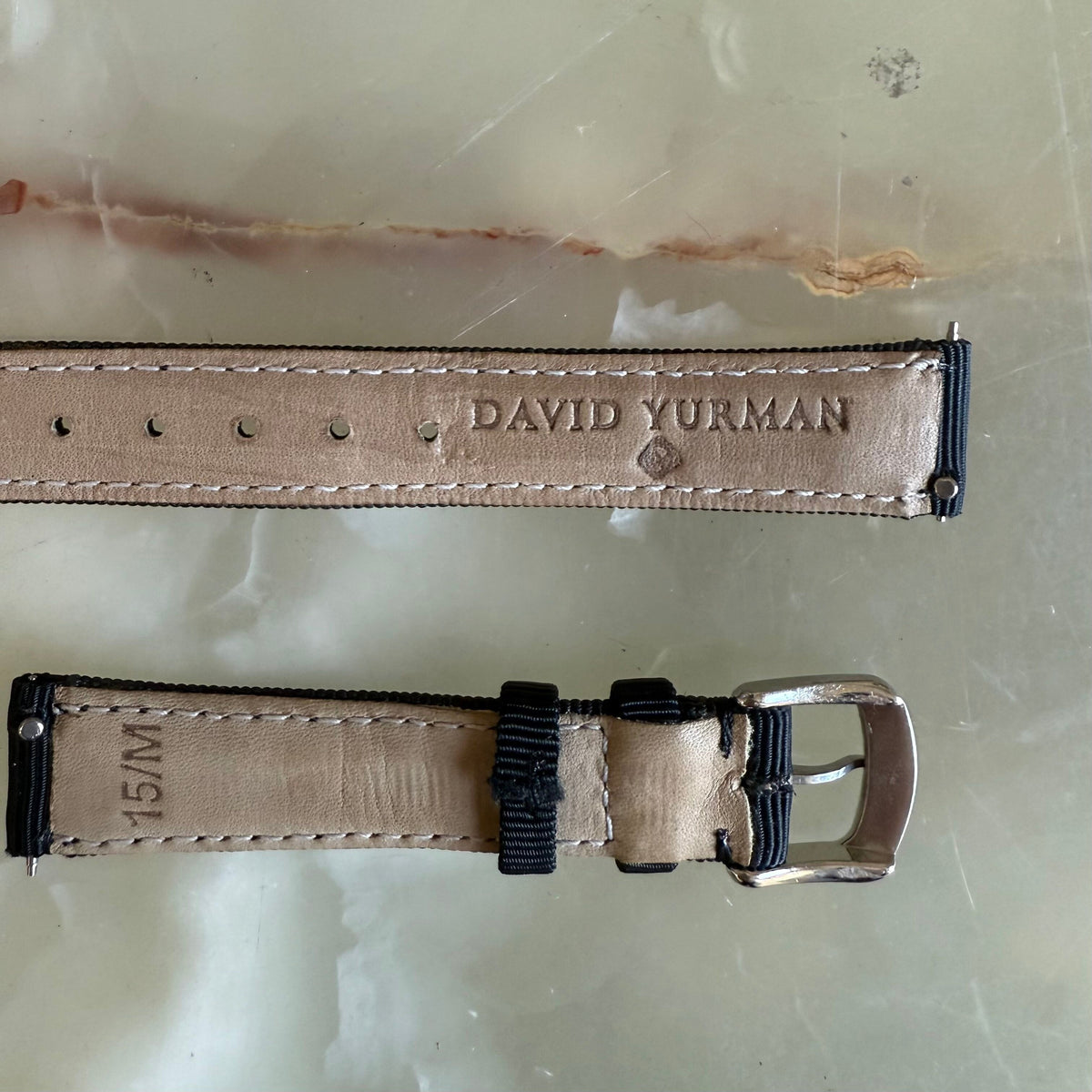 Authentic David Yurman Black Satin Watch Strap Band 15mm w Buckle
