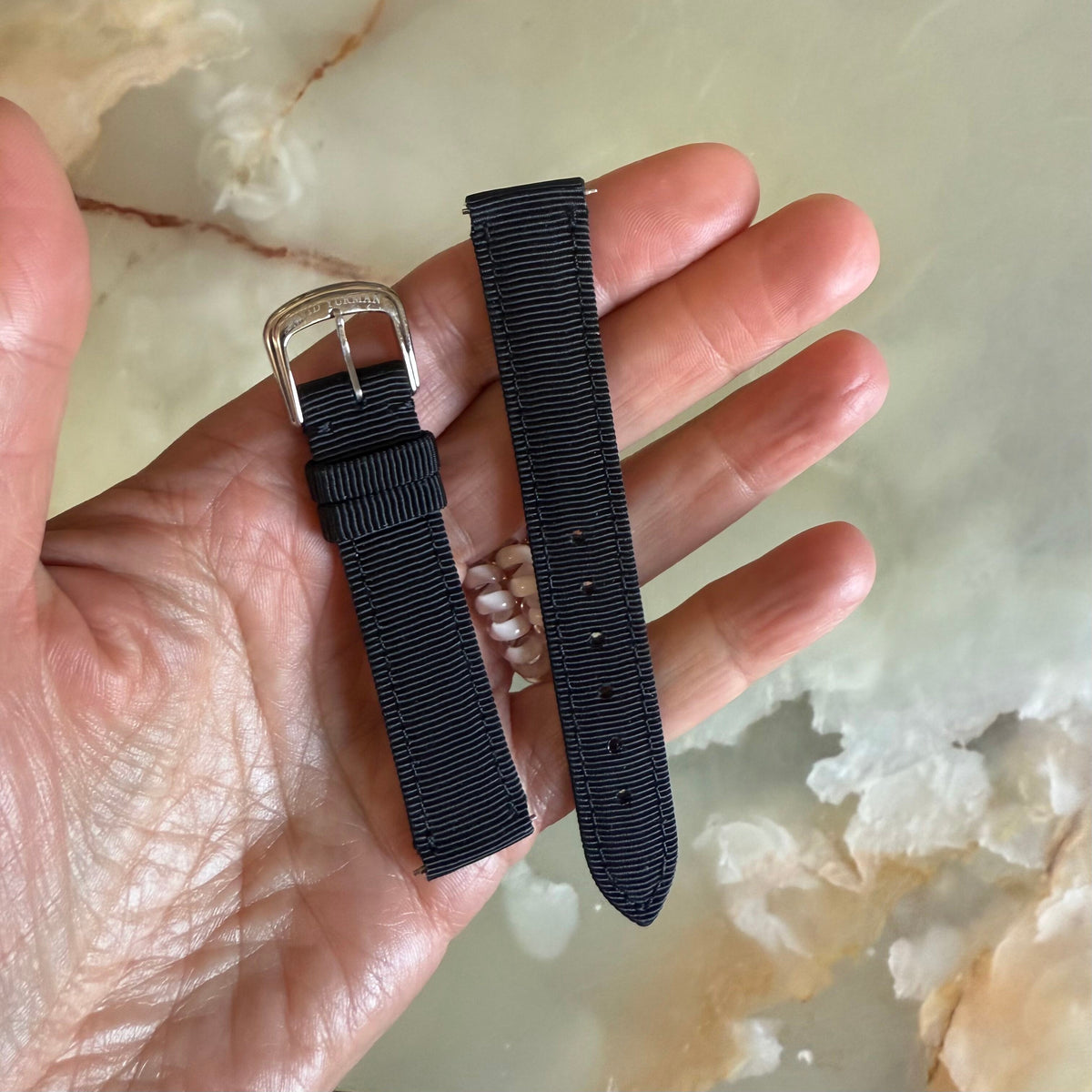 Authentic David Yurman Black Satin Watch Strap Band 15mm w Buckle