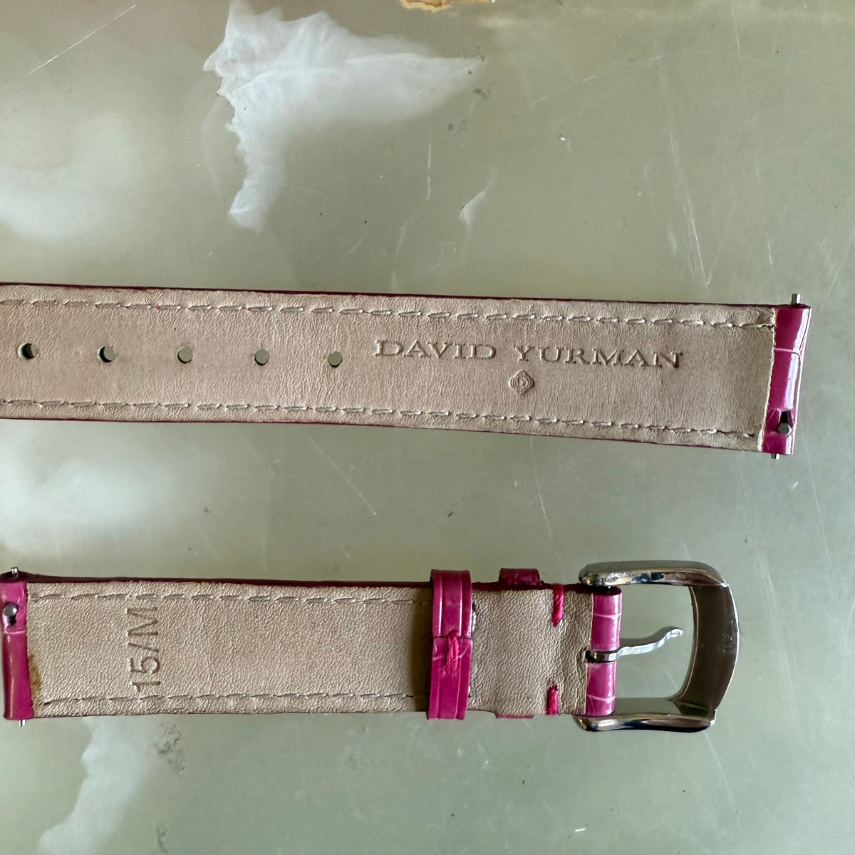 Authentic David Yurman Pink Alligator Watch Strap Band 15mm w Buckle