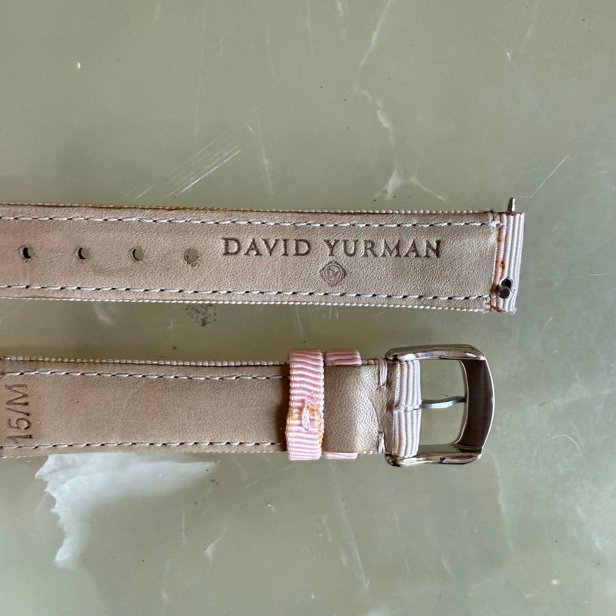 Authentic David Yurman Pink Satin Watch Strap Band 15mm w Buckle