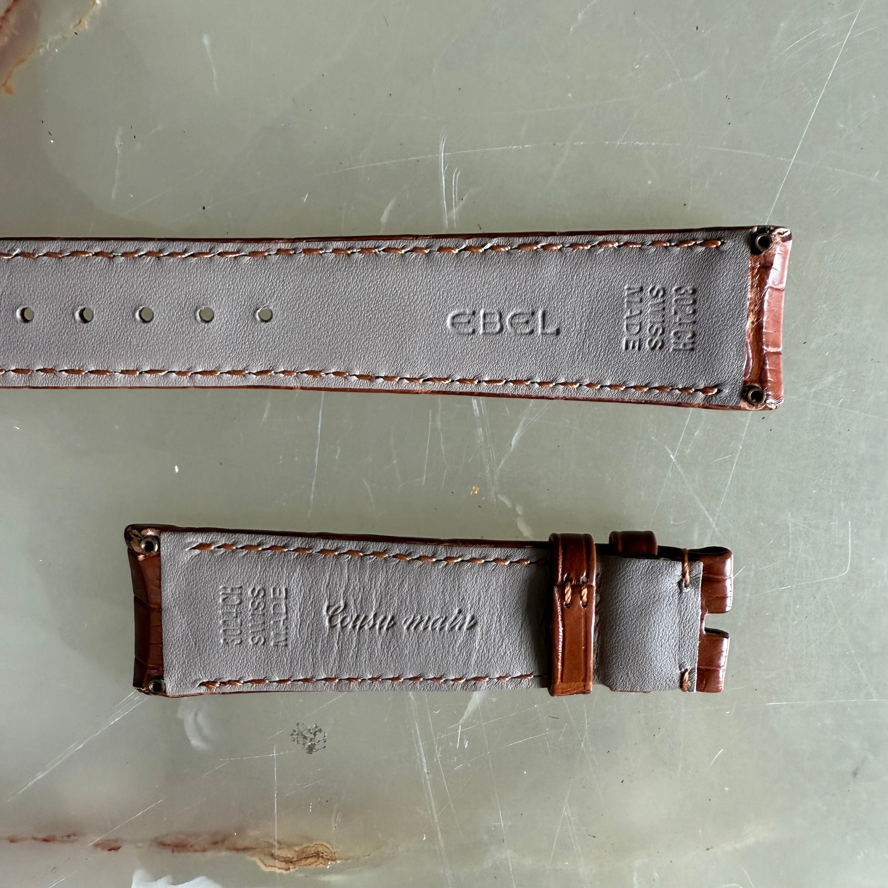 Authentic Ebel Brown Crocodile Watch Strap Band 20mm 3024CH