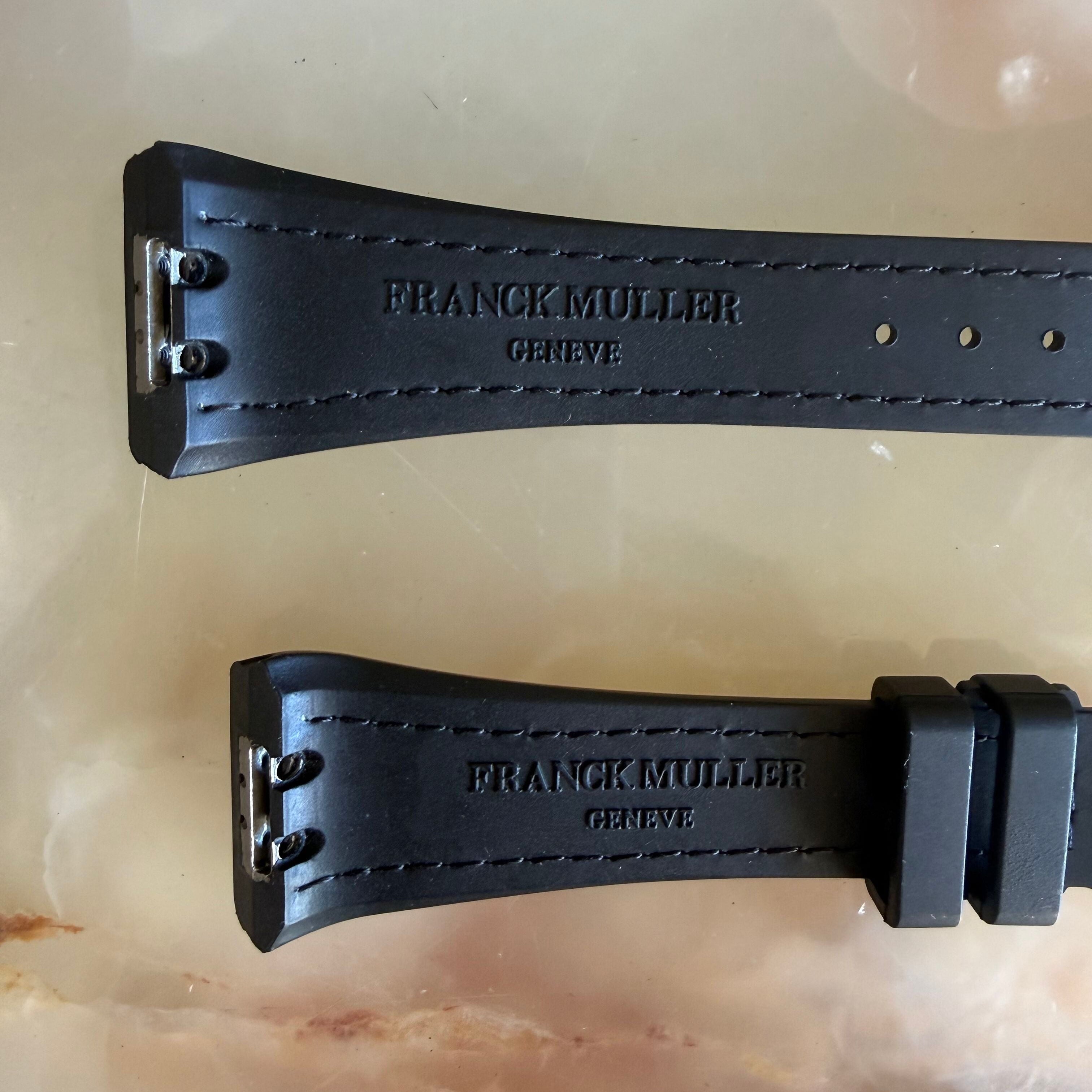 Authentic Franck Muller Black Crocodile/Rubber Watch Strap Band 22mm
