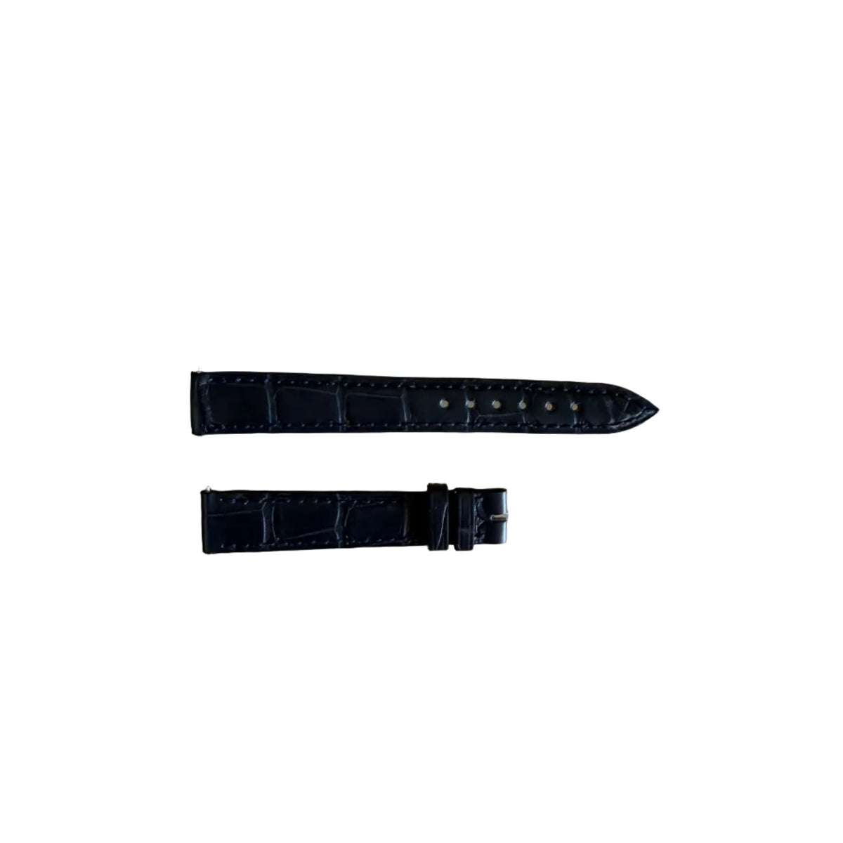 Authentic Franck Muller Blue Crocodile Stitching Padded Watch Strap Band 14mm