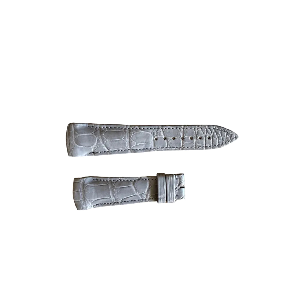Authentic Franck Muller Grey Crocodile Stitching Padded Watch Strap Band 21mm