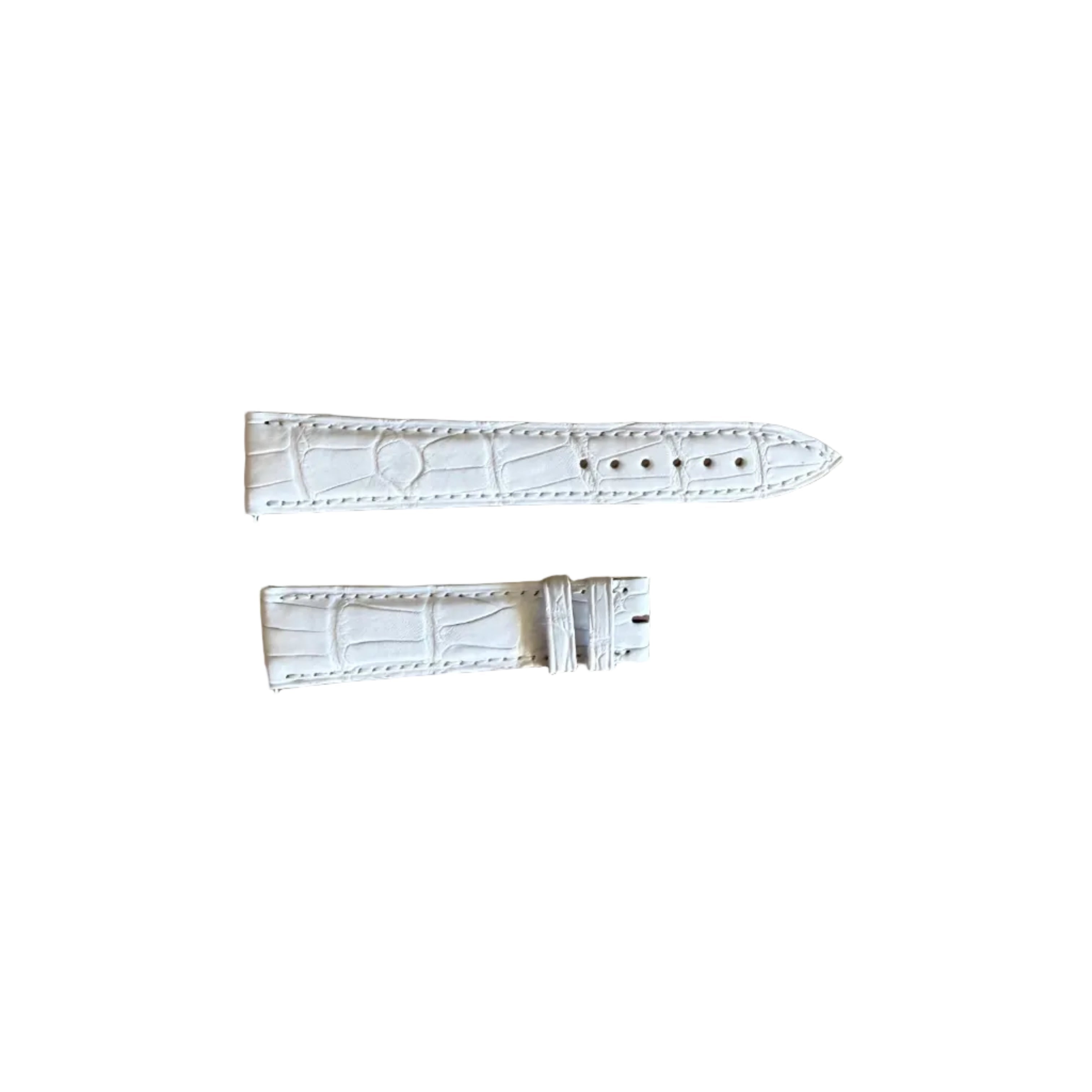 Authentic Franck Muller White Crocodile Stitching Padded Watch Strap Band