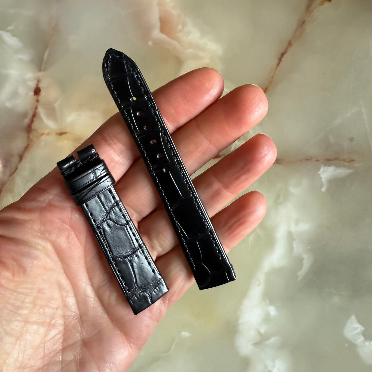 Authentic Girard Perregaux Black Crocodile Watch Strap Band 16mm