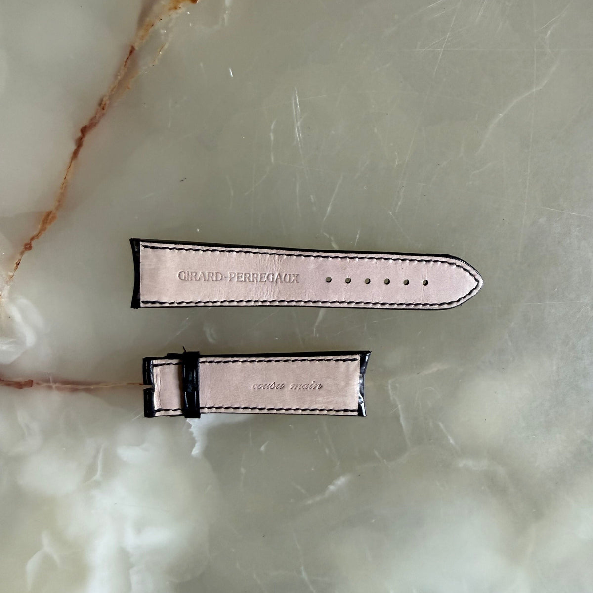 Authentic Girard Perregaux Black Crocodile Watch Strap Band 22mm