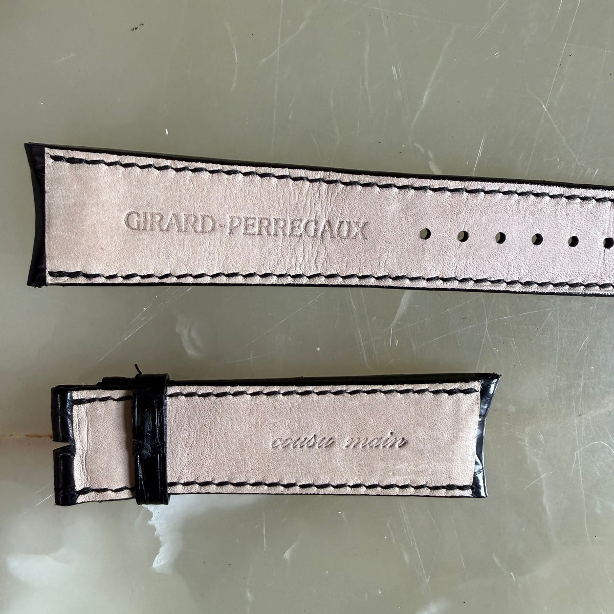 Authentic Girard Perregaux Black Crocodile Watch Strap Band 22mm