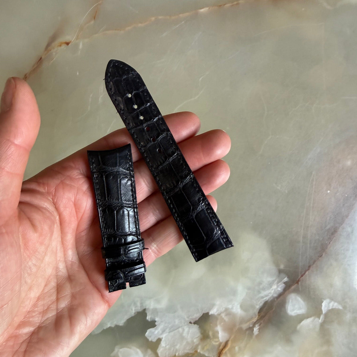 Authentic Girard Perregaux Black Crocodile Watch Strap Band 22mm