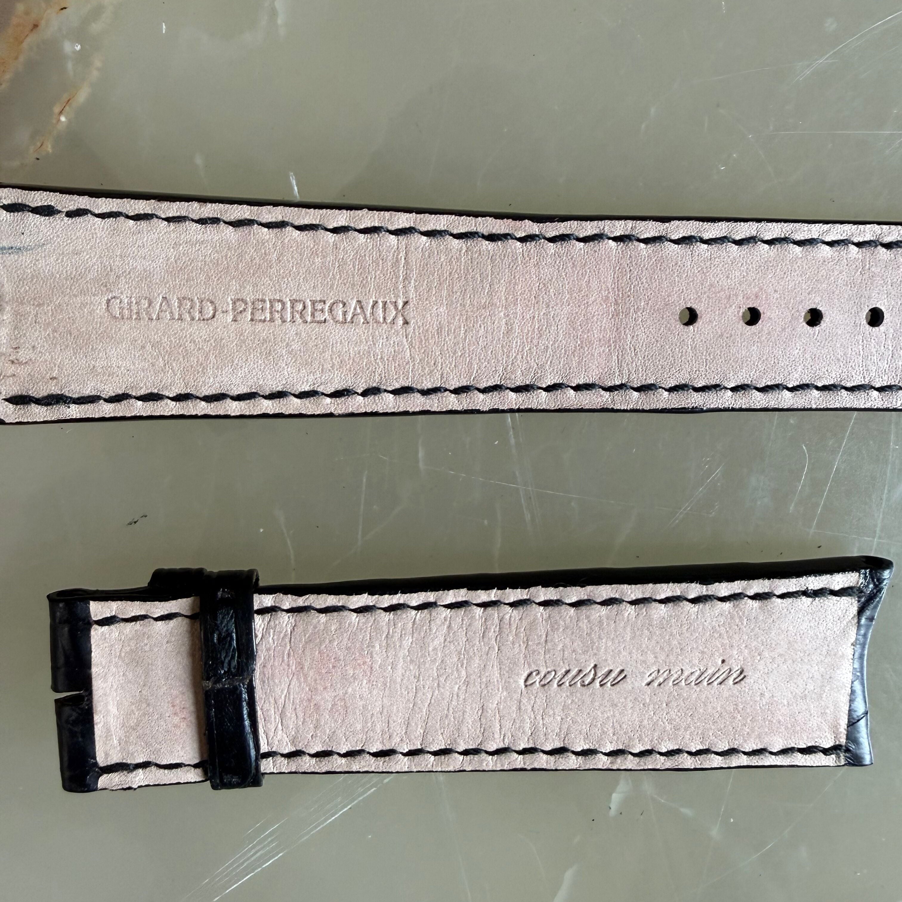 Authentic Girard Perregaux Black Crocodile Watch Strap Band 22mm Padded &
