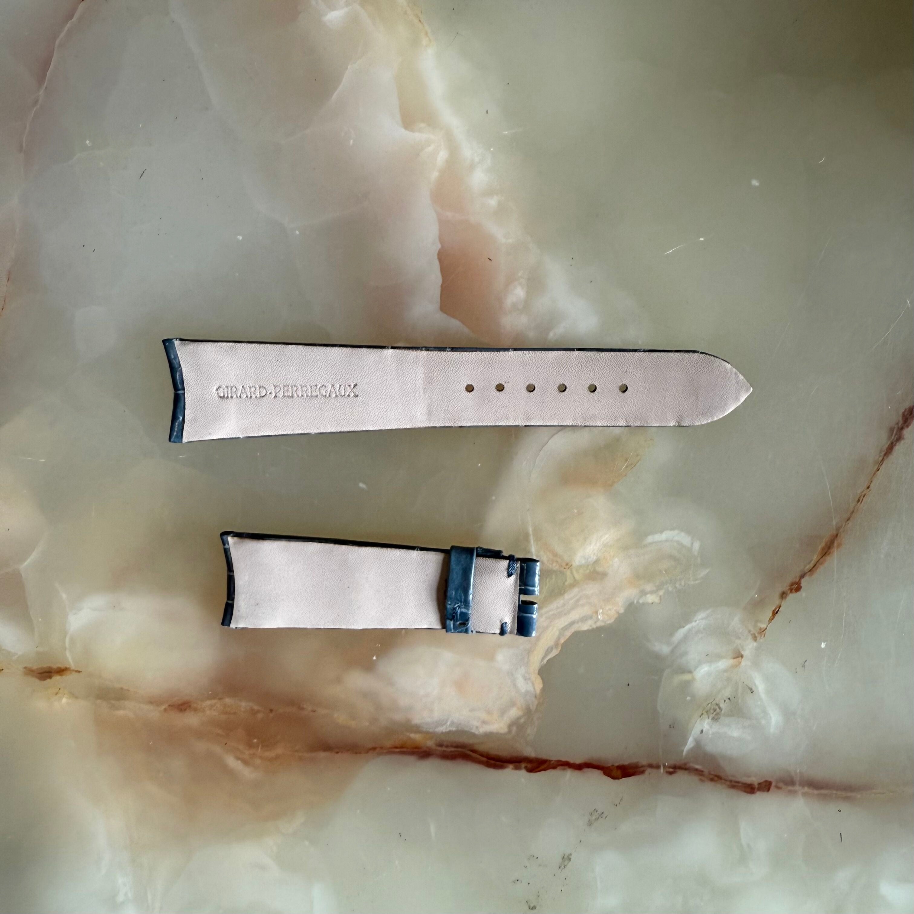 Authentic Girard Perregaux Blue Crocodile Watch Strap Band 20mm
