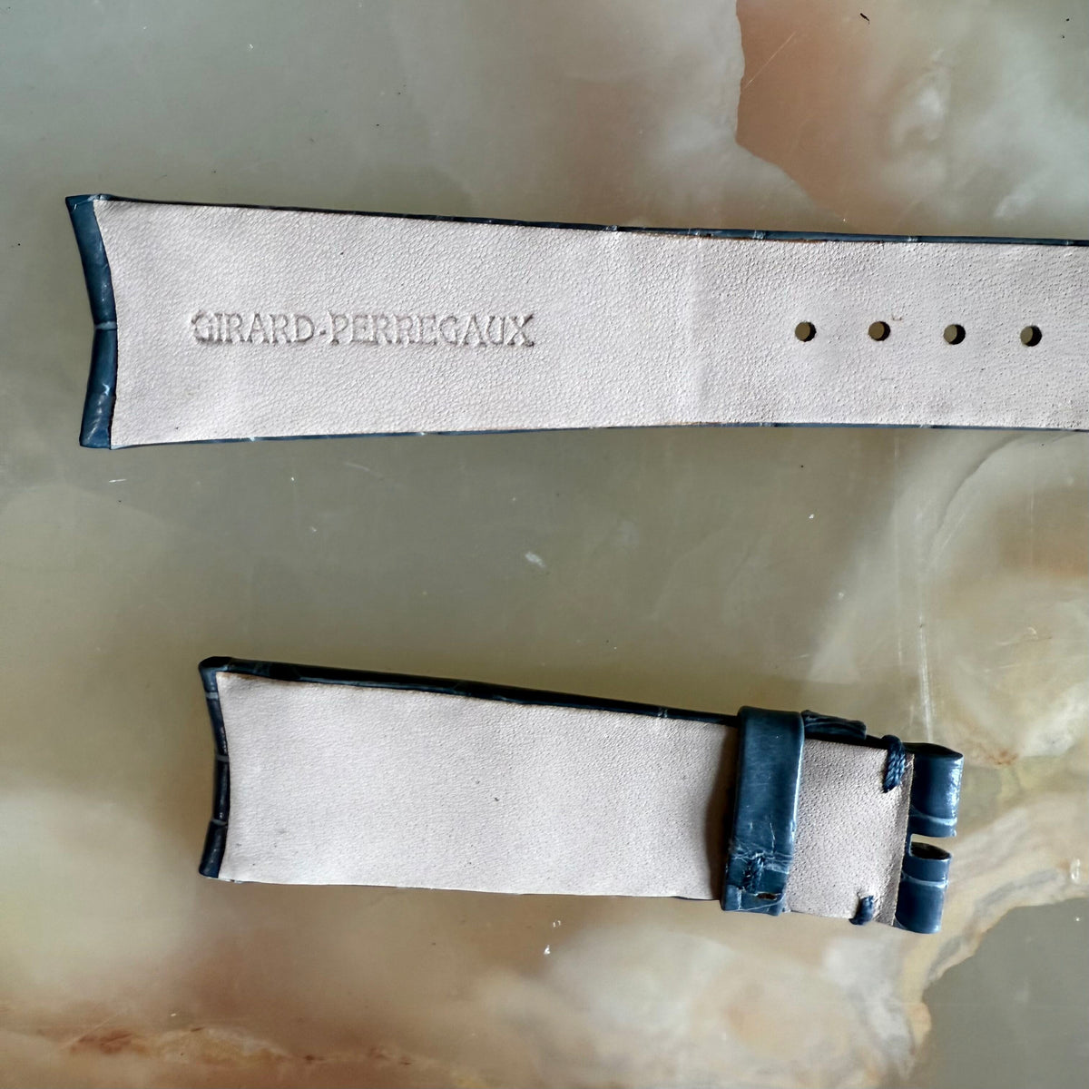 Authentic Girard Perregaux Blue Crocodile Watch Strap Band 20mm