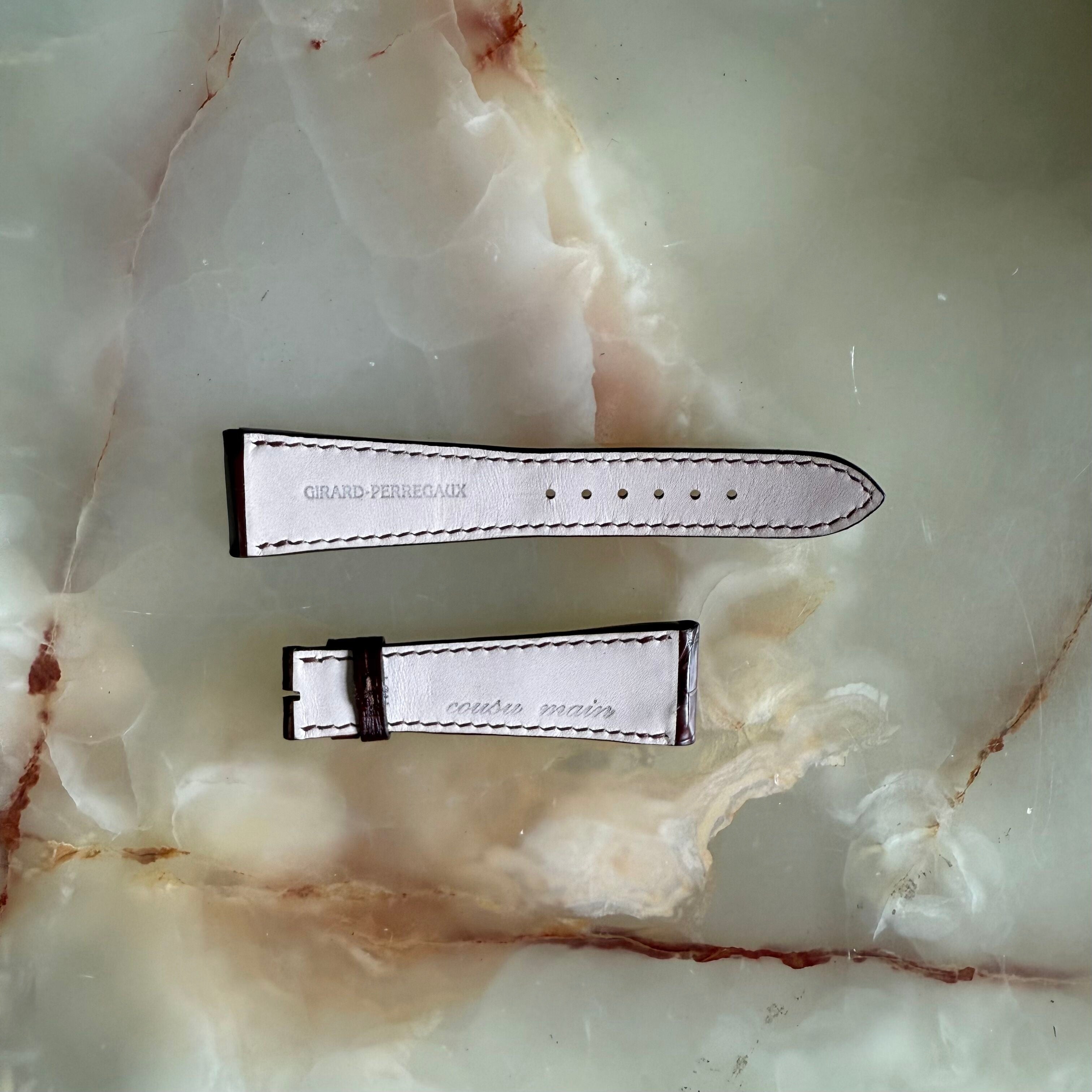 Authentic Girard Perregaux Brown Alligator Watch Strap Band 22mm