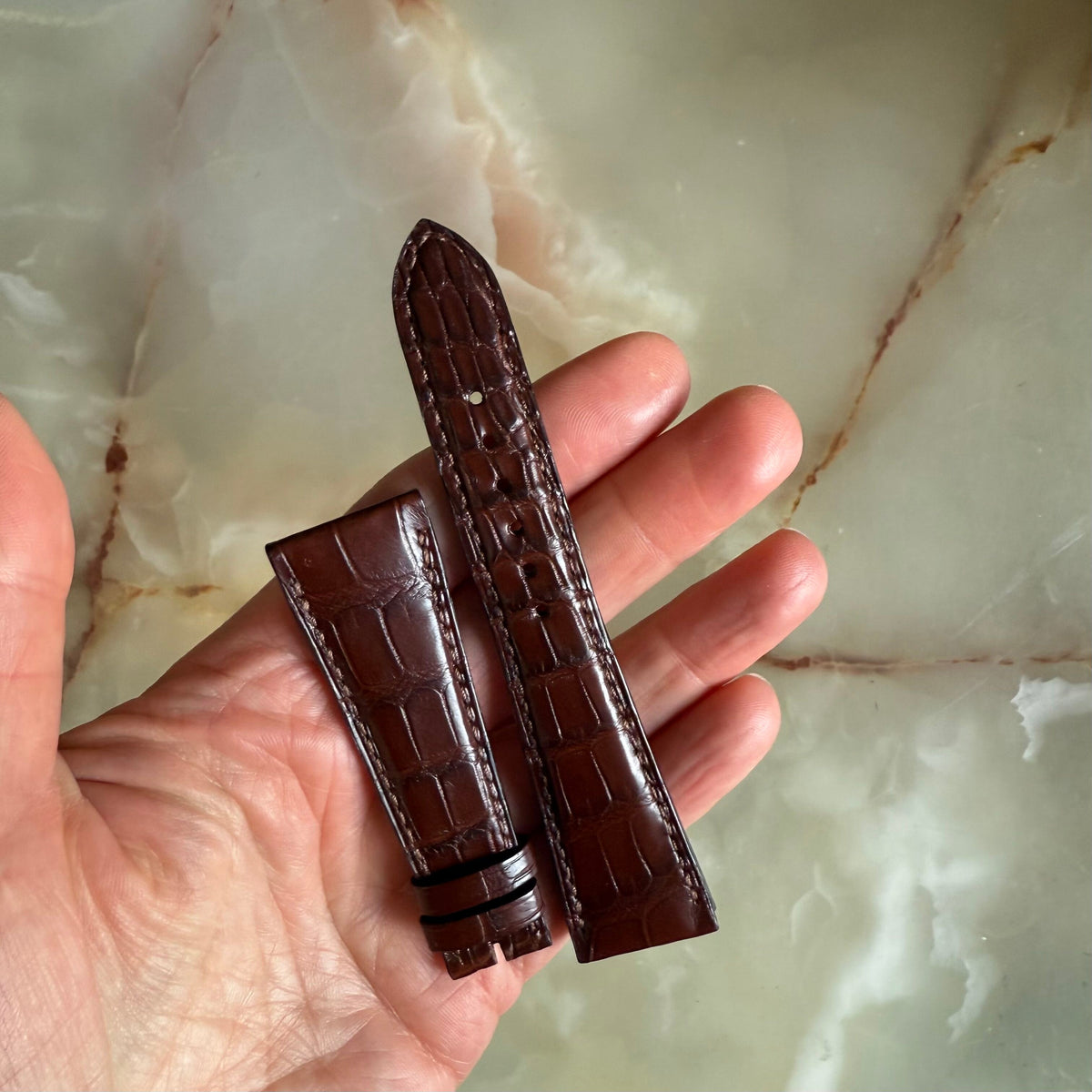 Authentic Girard Perregaux Brown Alligator Watch Strap Band 22mm
