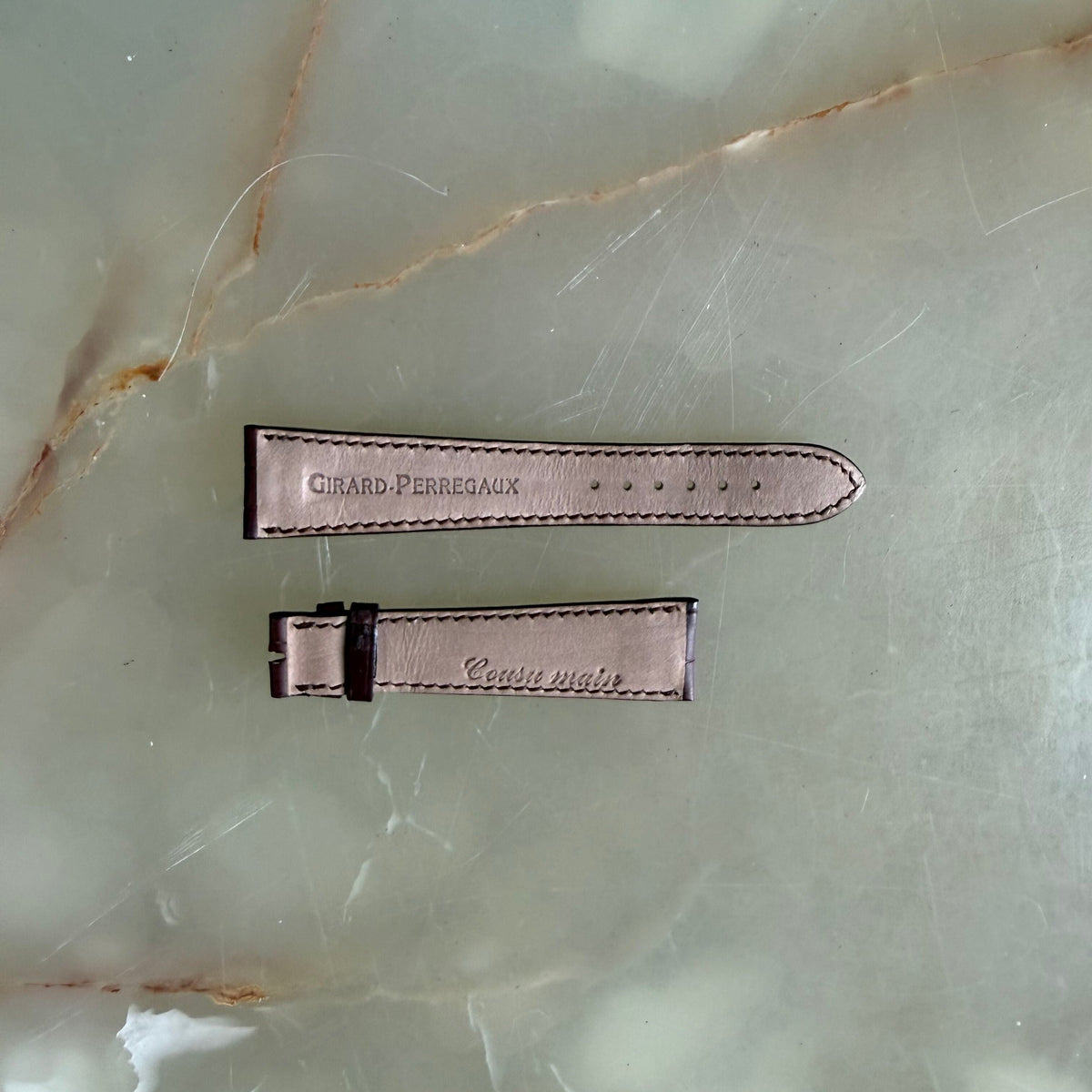 Authentic Girard Perregaux Brown Crocodile Watch Strap Band 20mm