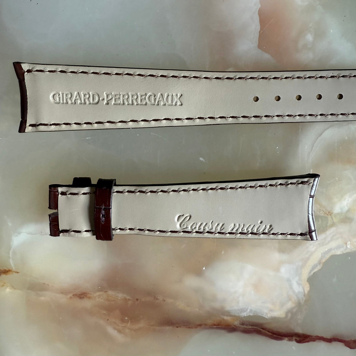 Authentic Girard Perregaux Brown Crocodile Watch Strap Band 21mm