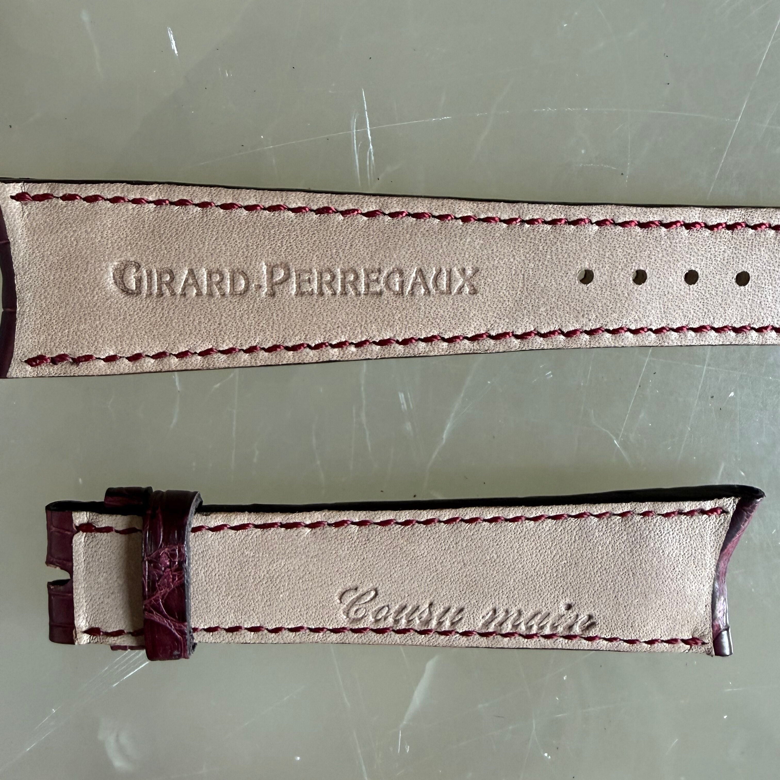 Authentic Girard Perregaux Burgundy Crocodile Watch Strap Band 21mm Padded &