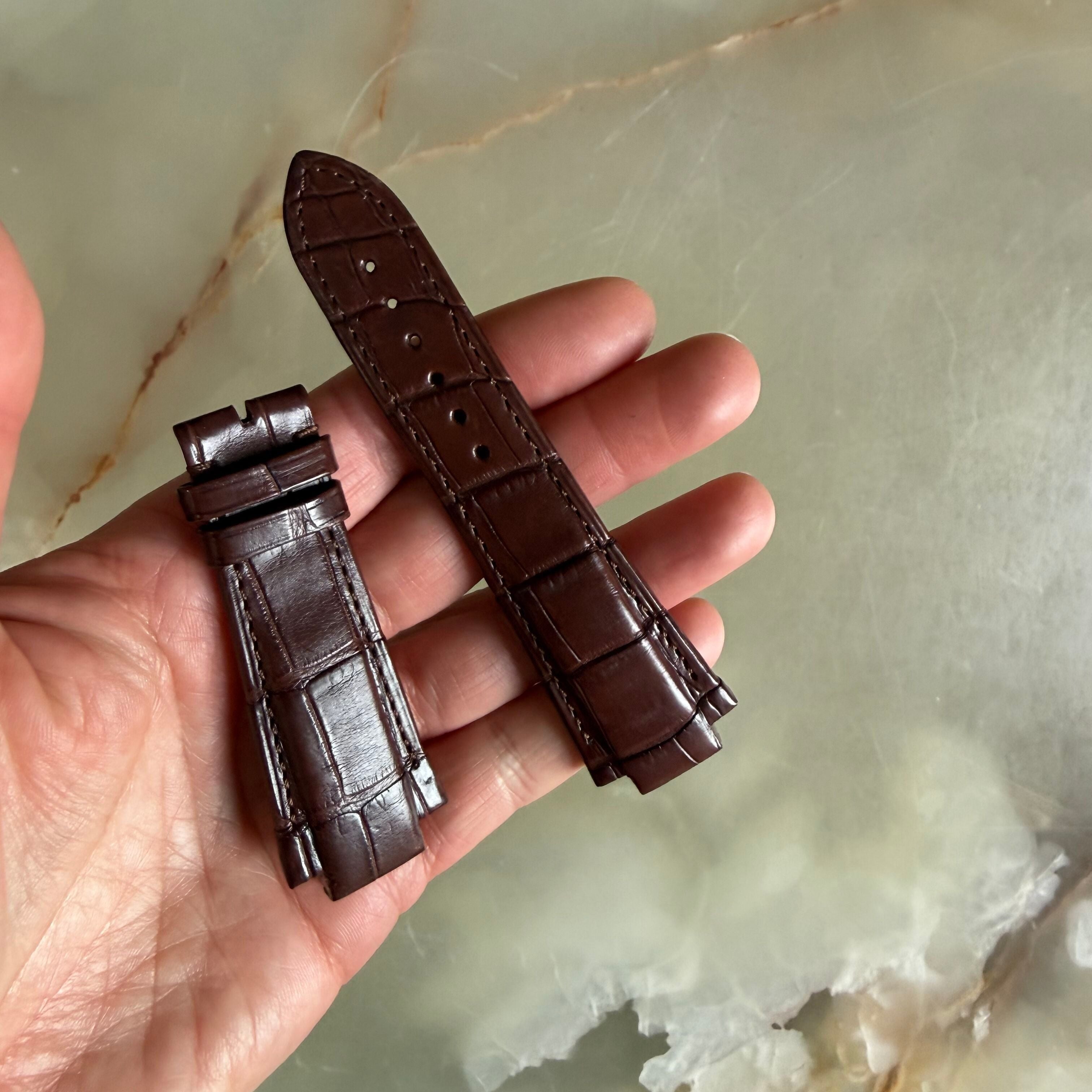Authentic Girard Perregaux Laureato Brown Crocodile Watch Strap Band 26mm