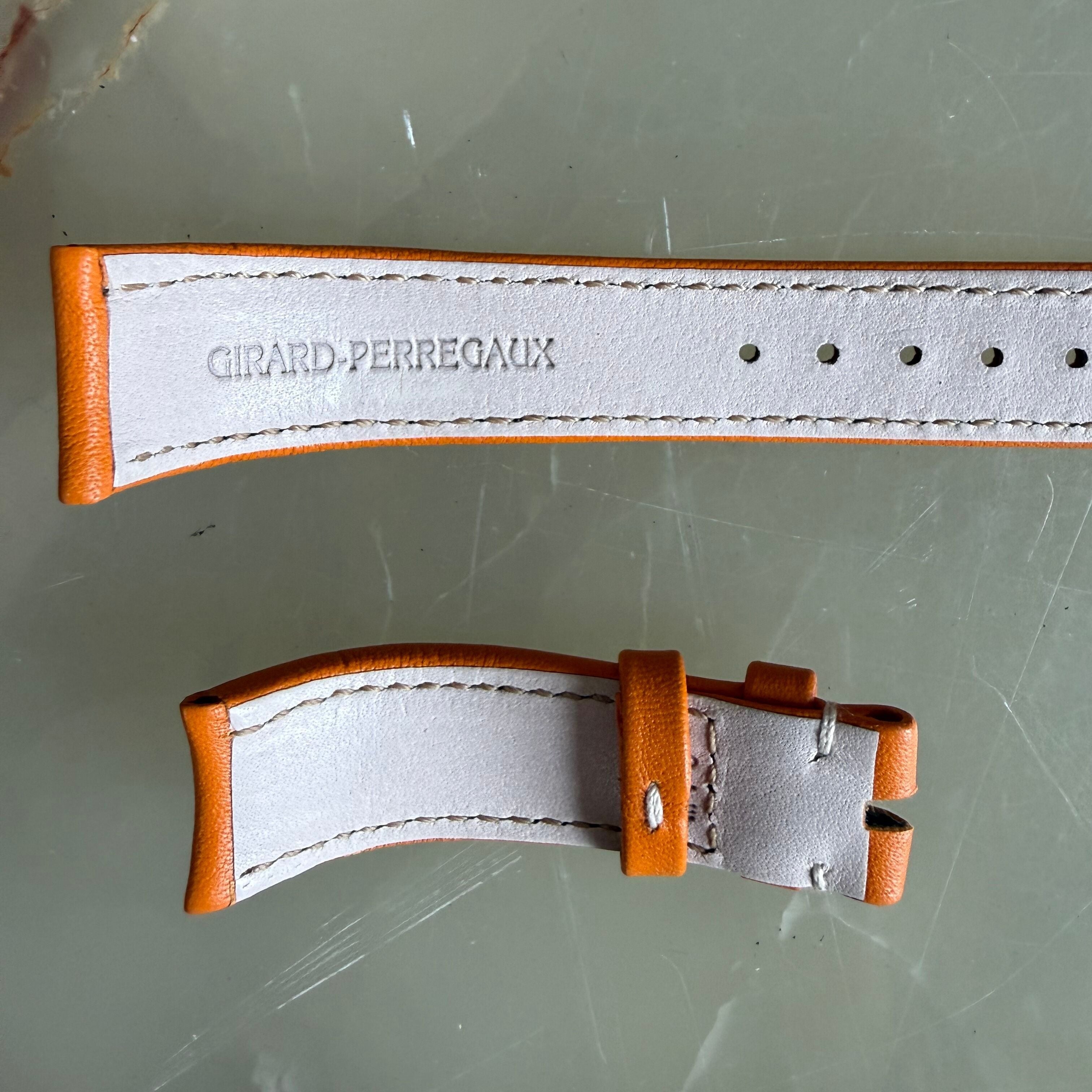 Authentic Girard Perregaux Orange Leather Watch Strap Band 16mm